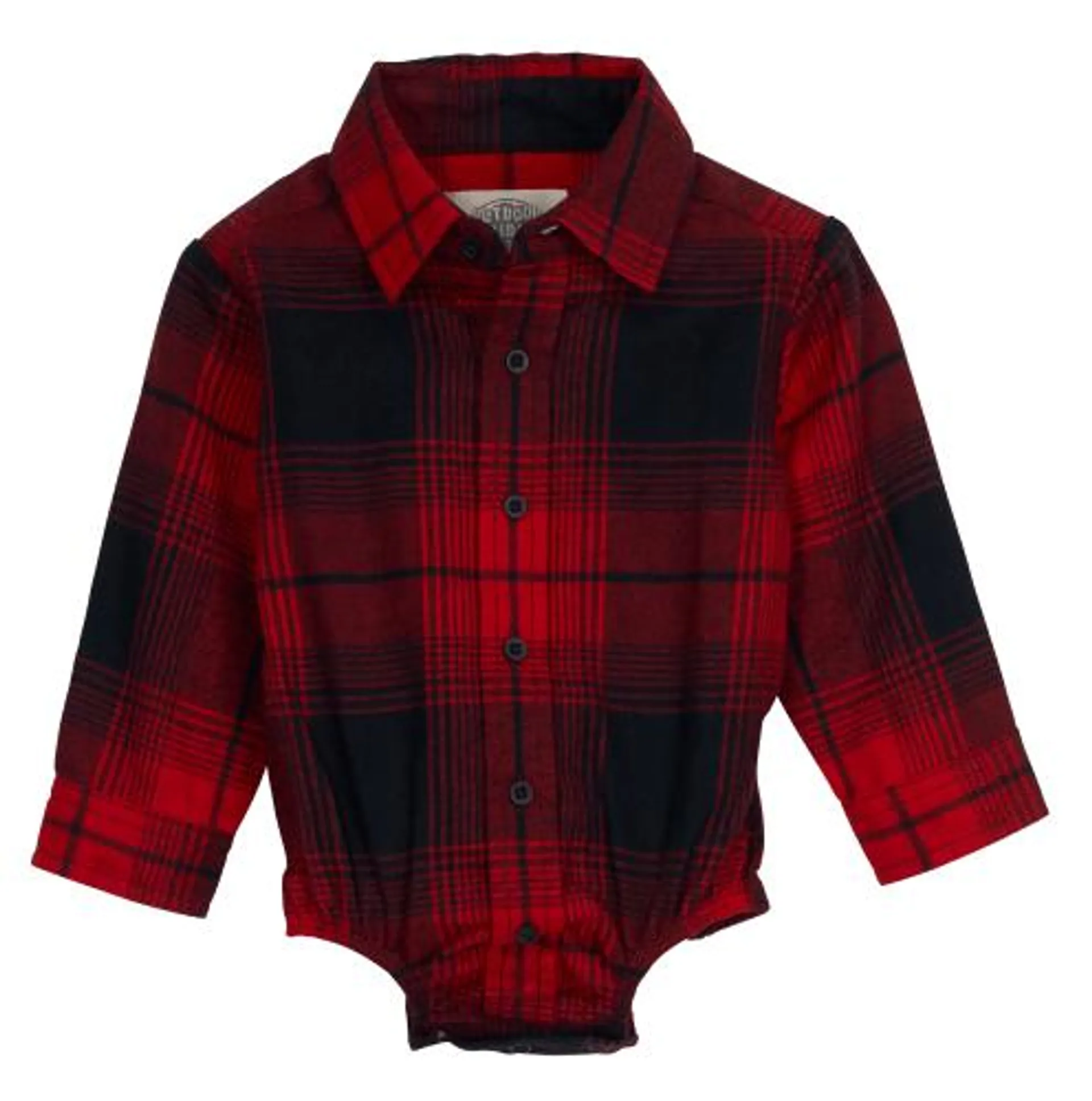 Outdoor Kids Flannel Long-Sleeve Button-Down Bodysuit for Babies