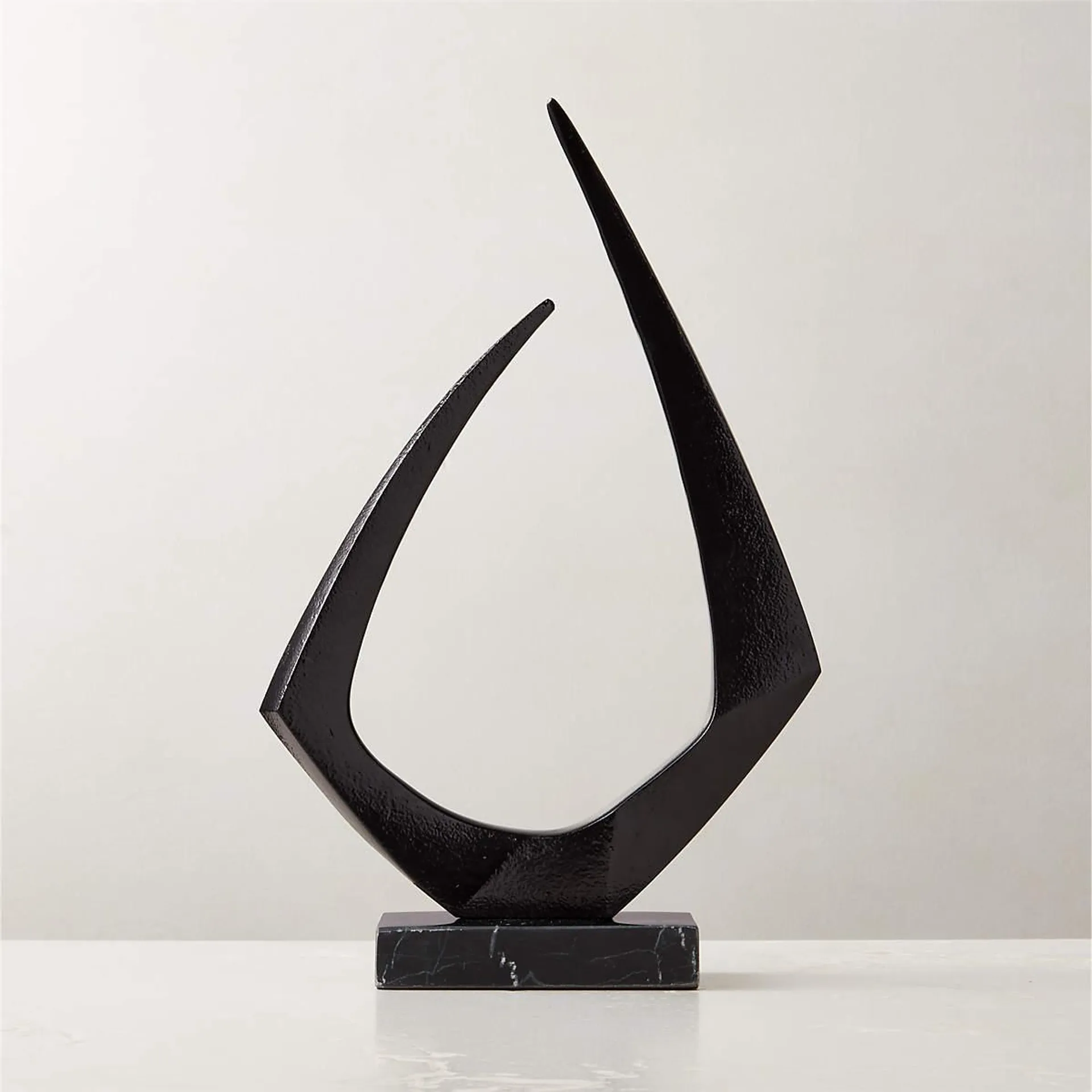 Kokum Black Marble and Metal Sculpture