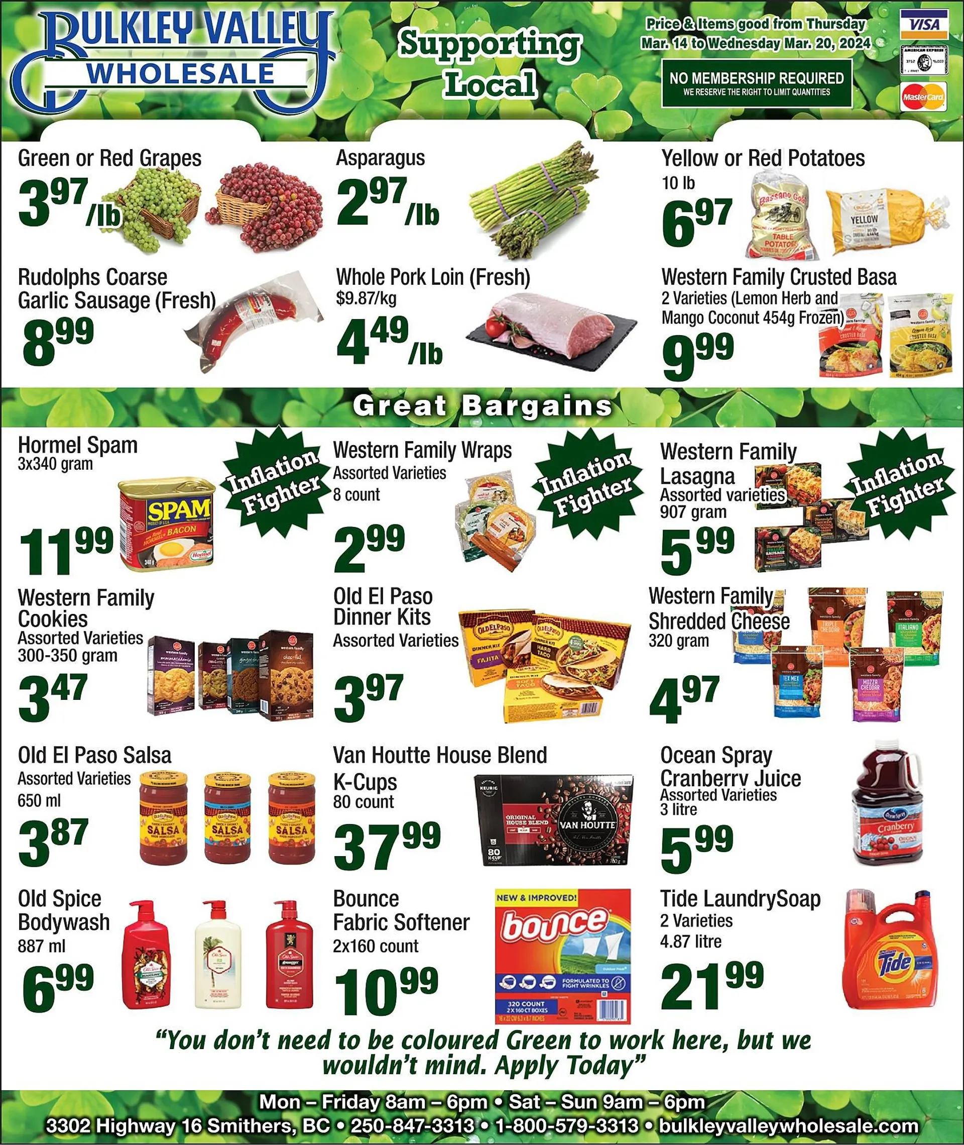 Bulkley Valley Wholesale flyer from March 14 to March 20 2024 - flyer page 1