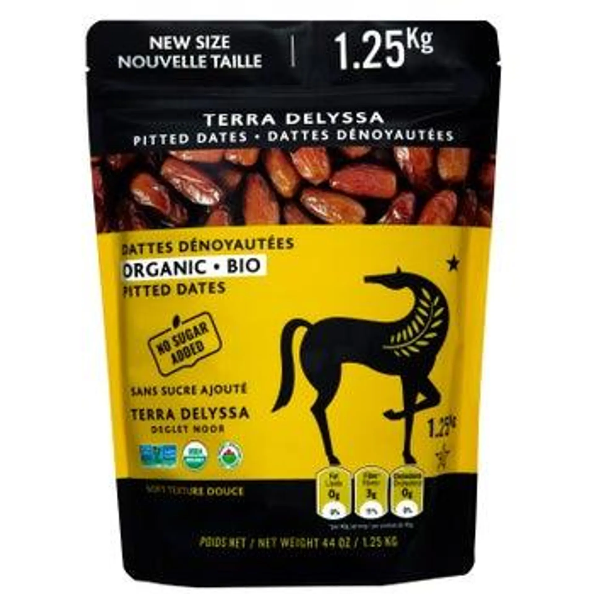 Terra Delyssa Organic Deglet Noor Pitted Dates, 1.25 kg