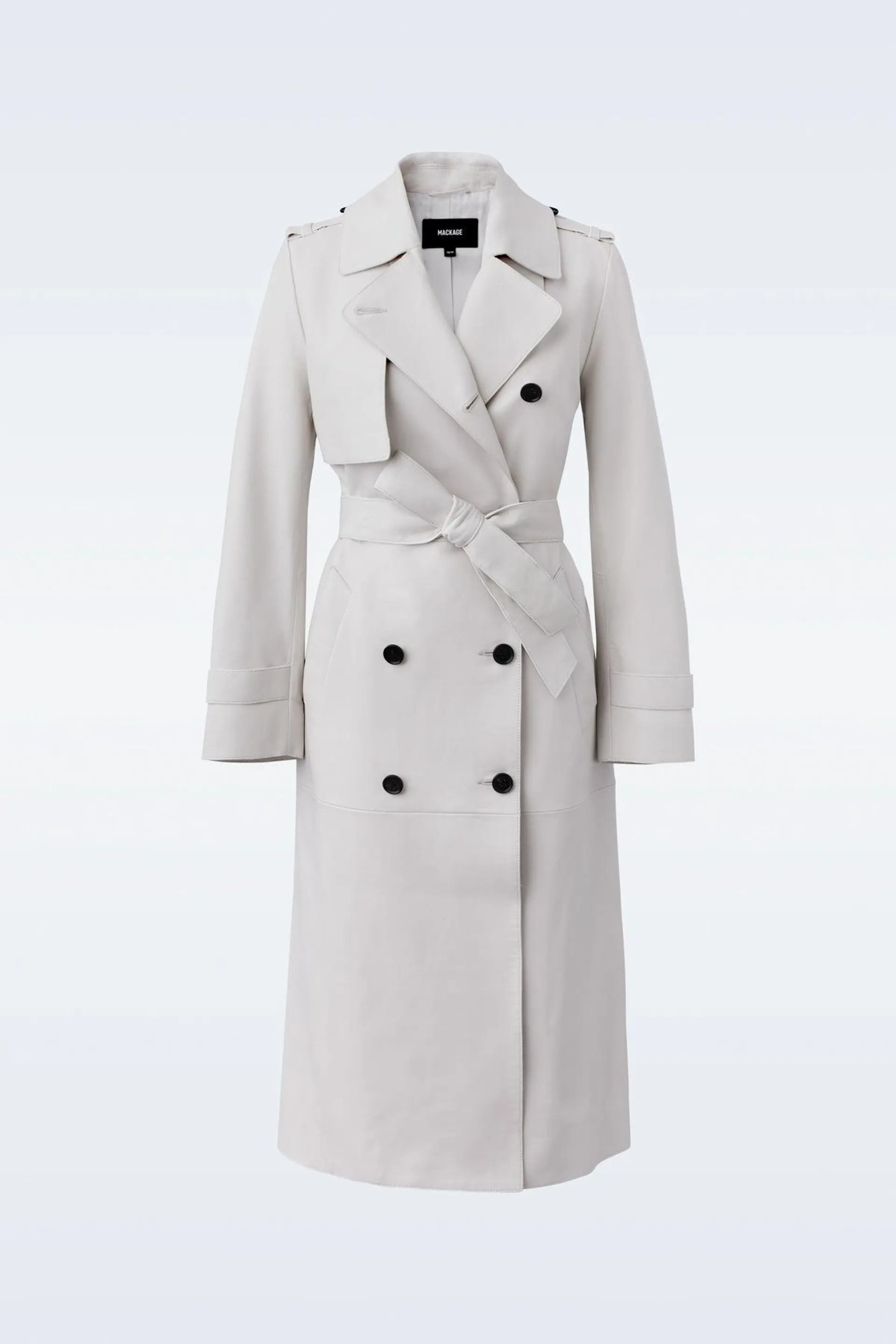 GAEL-V Maxi Leather Trench Coat