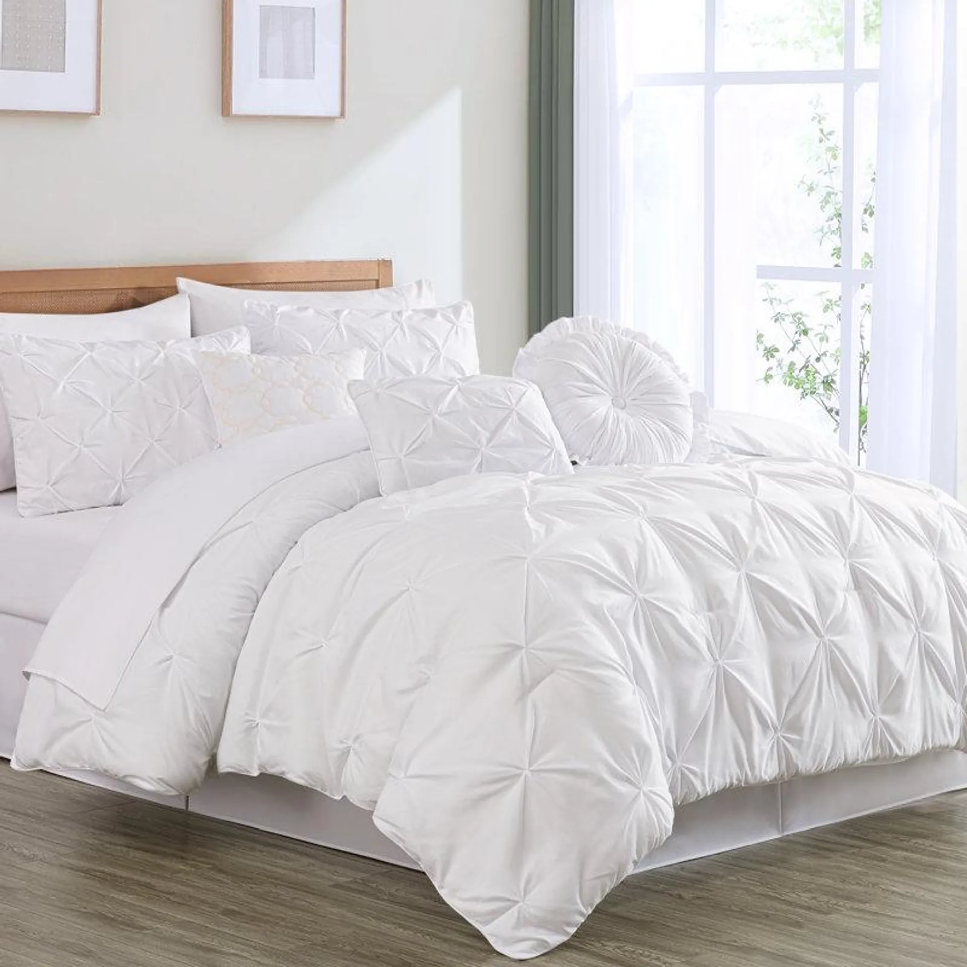 Sydney Pintuck Microfiber 7 Piece Comforter Set