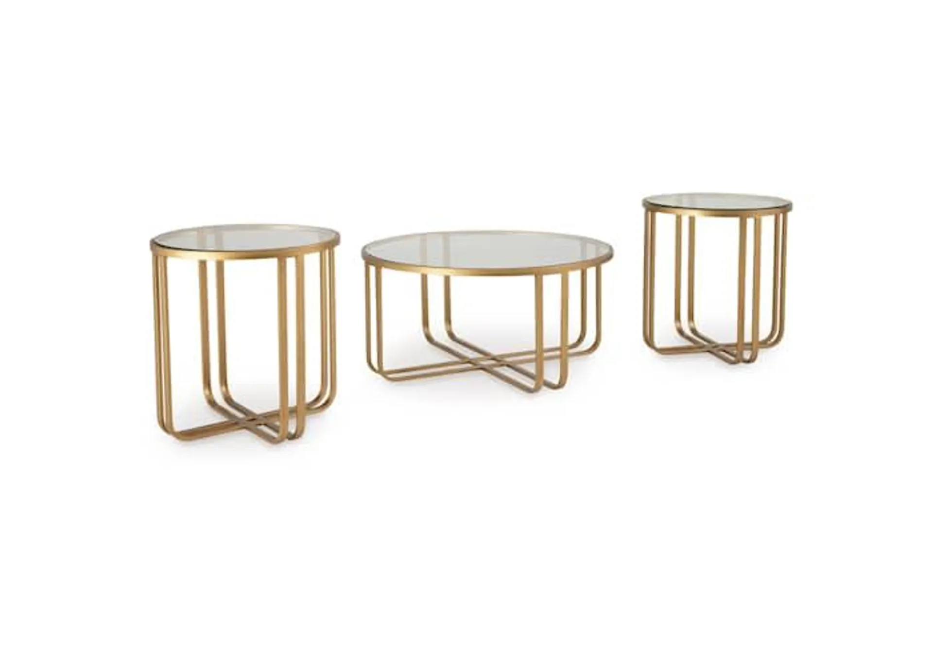 Milloton 3 Pack Tables - Gold