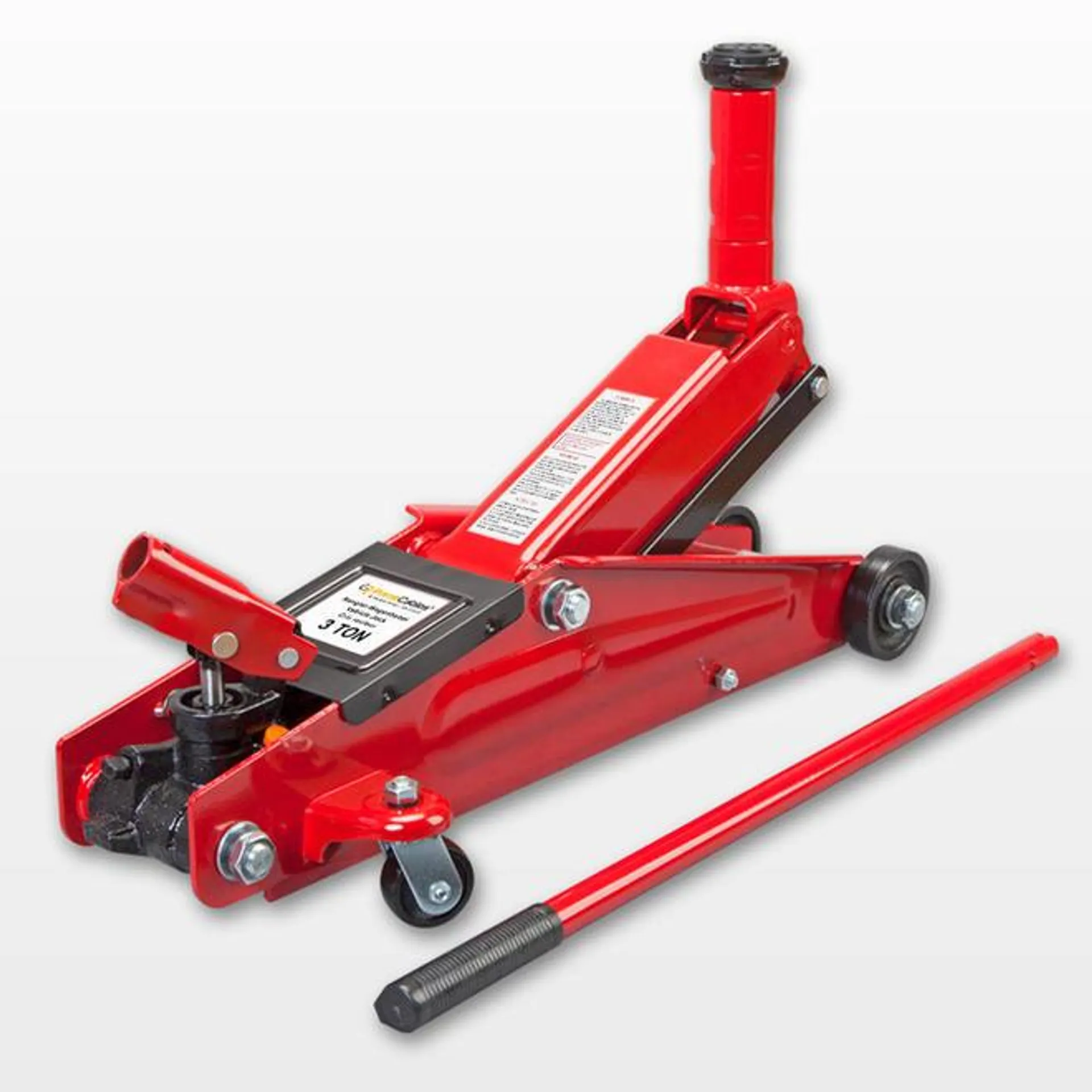 Hydraulic Trolley Floor Jack With Piston Quick Lift Pump, 3 Ton (6,000 lb) Capacity - PrimeCables®