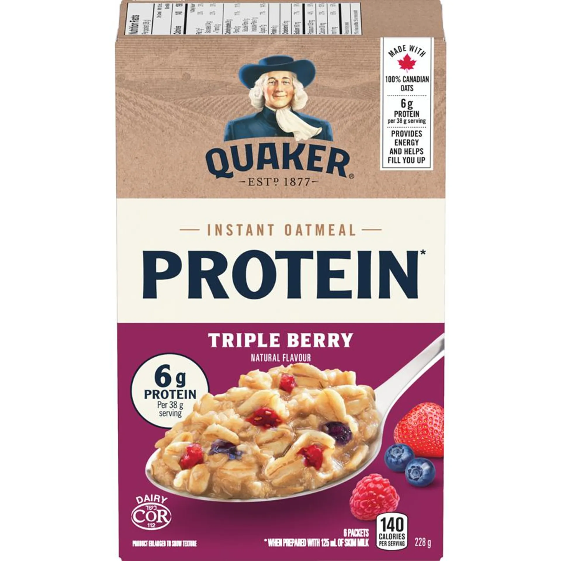 High Protein Triple Berry Instant Oatmeal