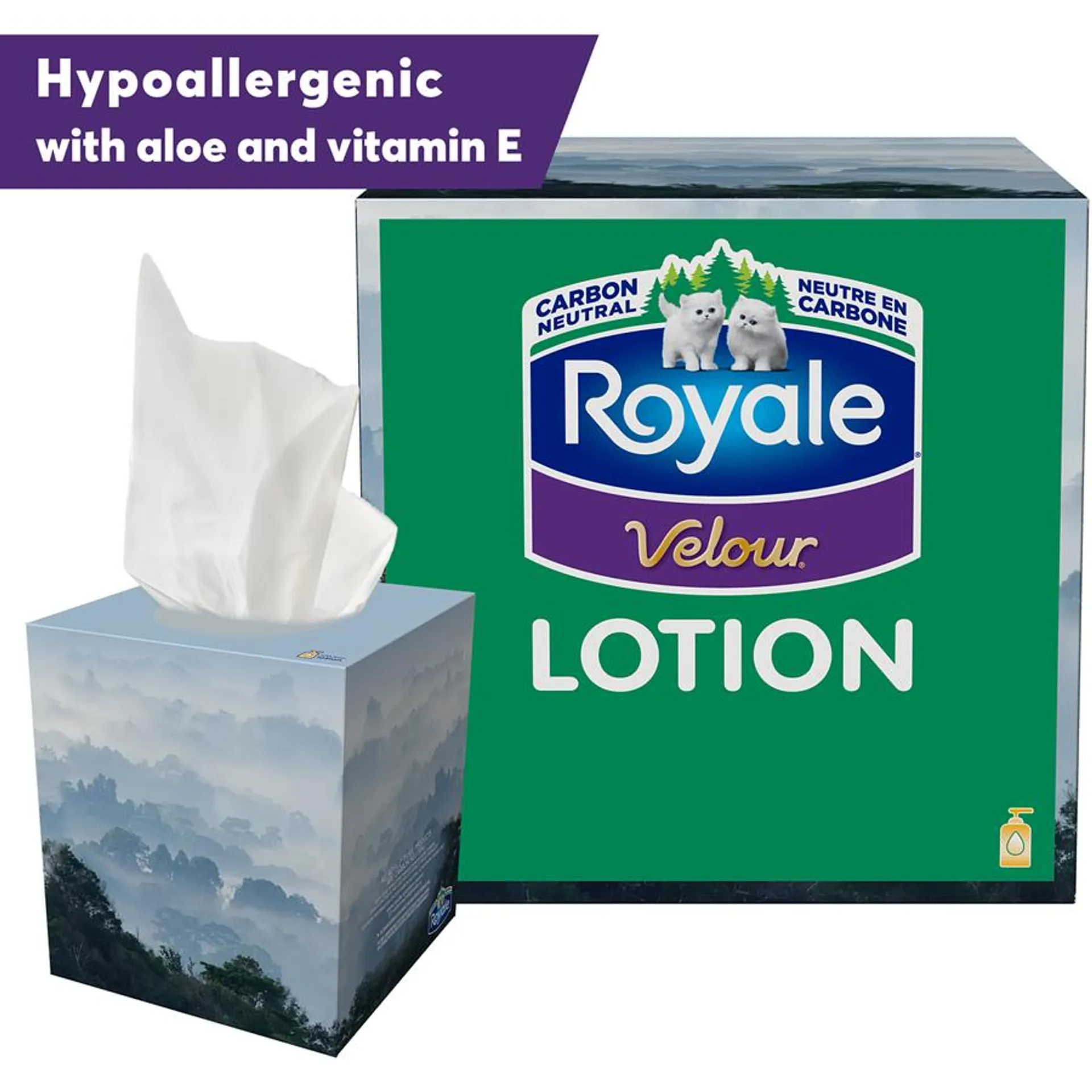 Velour 3 Ply Lotion Facial Tissue, 1 Tissue Box, 54 Tissues per box