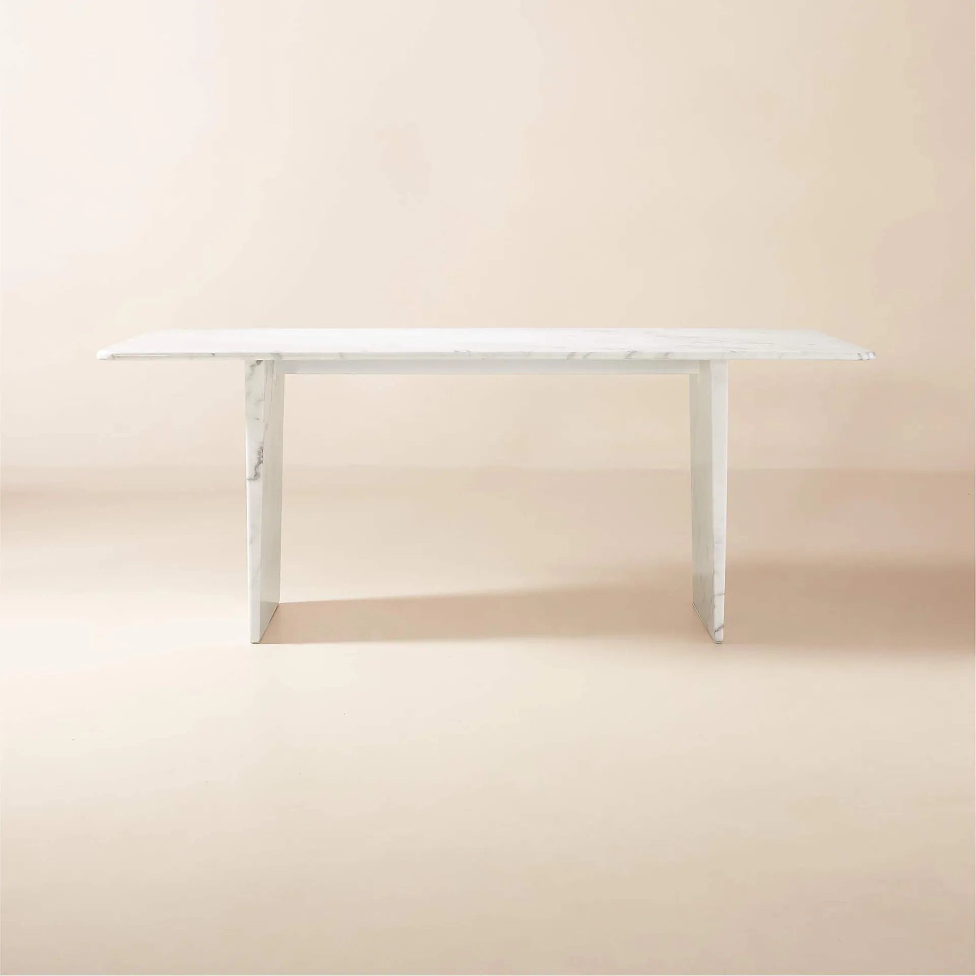 Kishi 75" Rectangular White Marble Dining Table