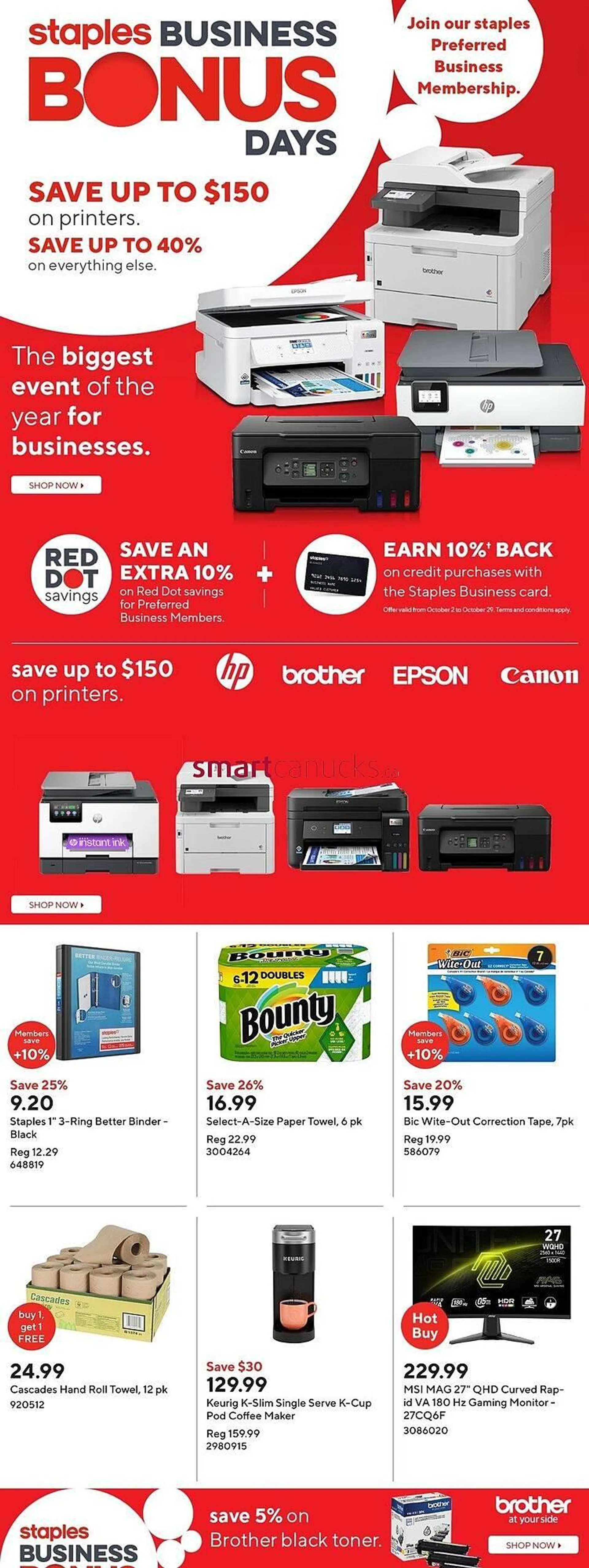 Staples flyer from October 18 to November 7 2024 - flyer page 1