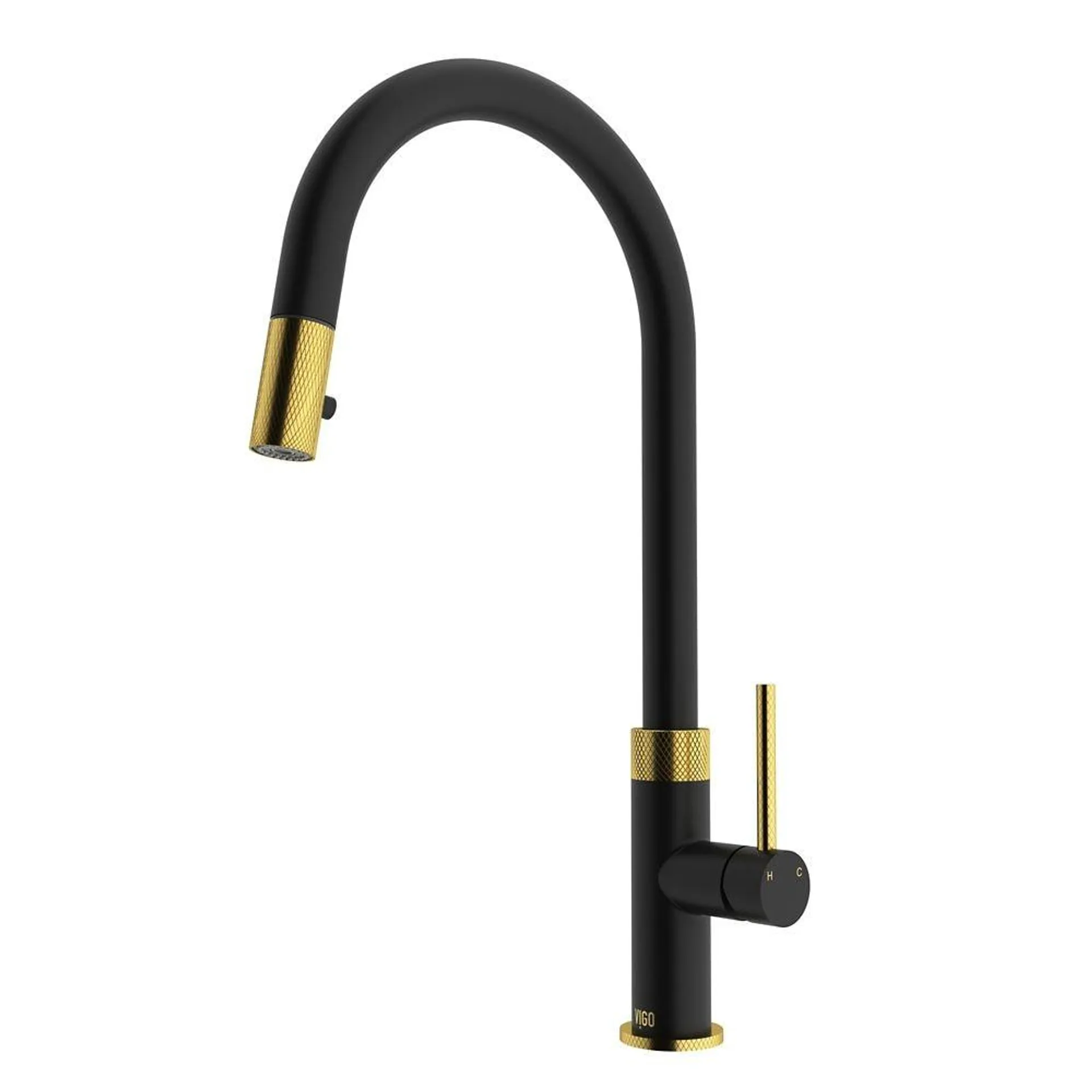 Bristol Single-Handle Pull-Down Sprayer Kitchen Faucet in Matte Brushed Gold&Matte Black