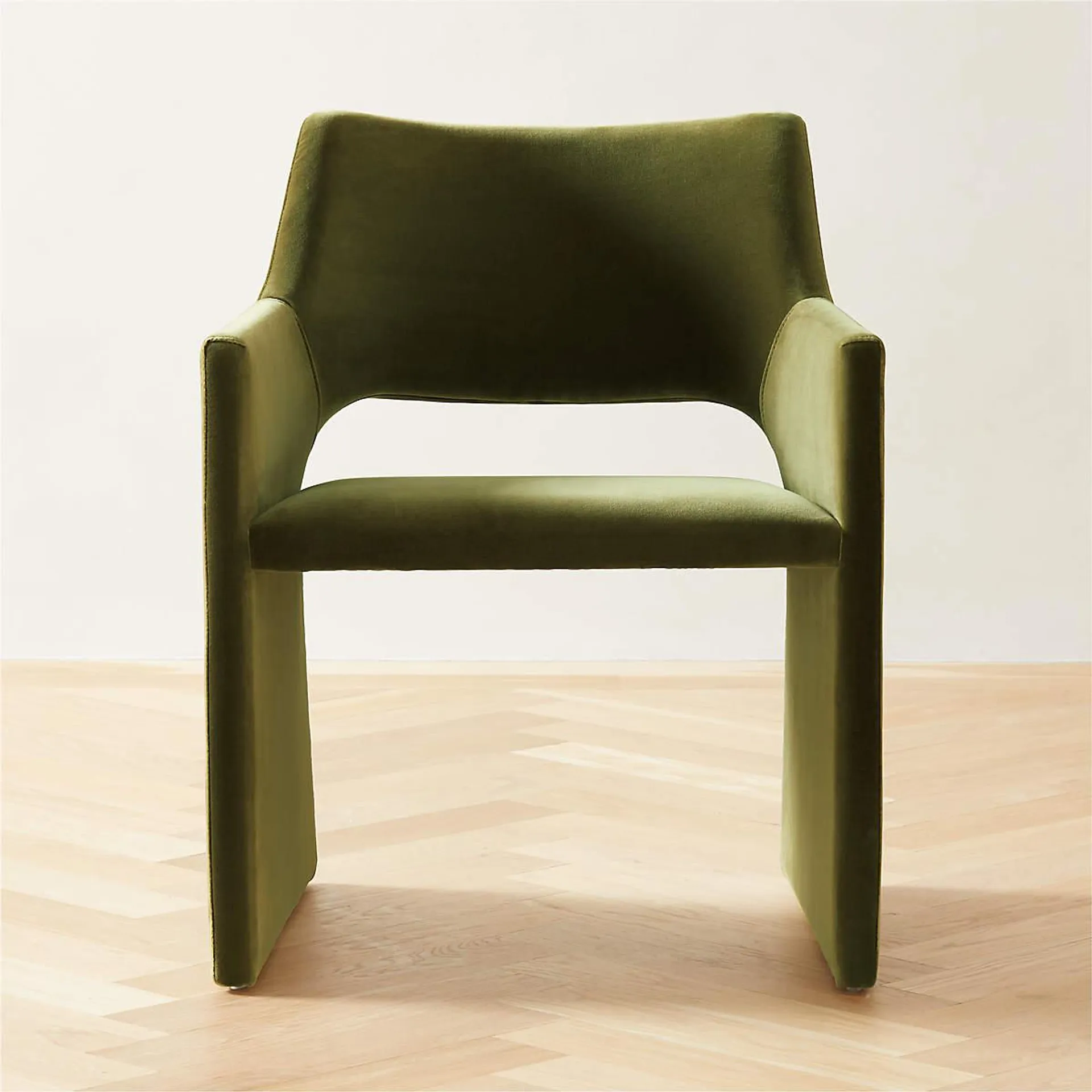 Foley Olive Green Velvet Dining Armchair