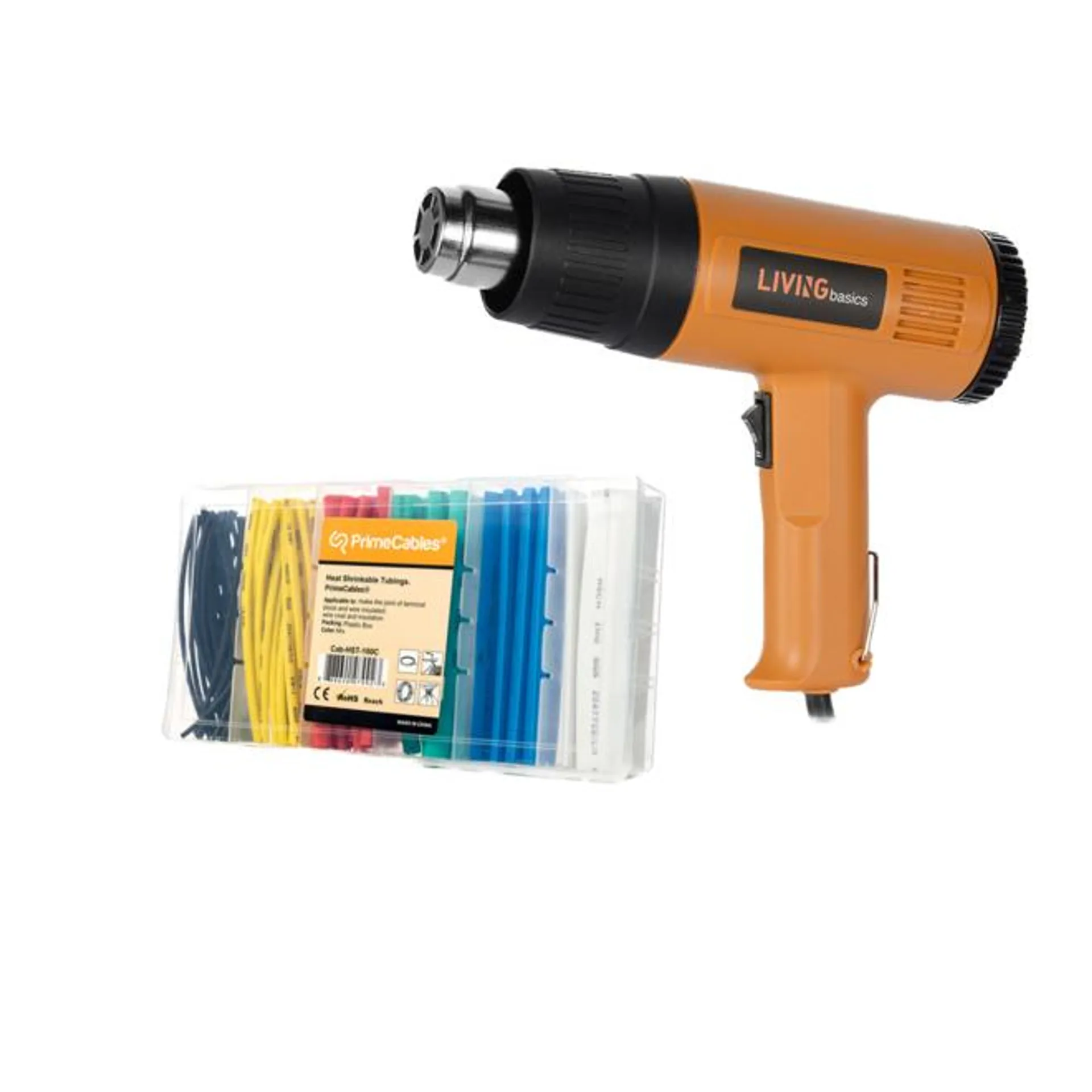 1500W Heat Gun Hot Air Wind Blower with 4 Nozzles and Two Heat Levels Power Heater - LIVINGbasics®