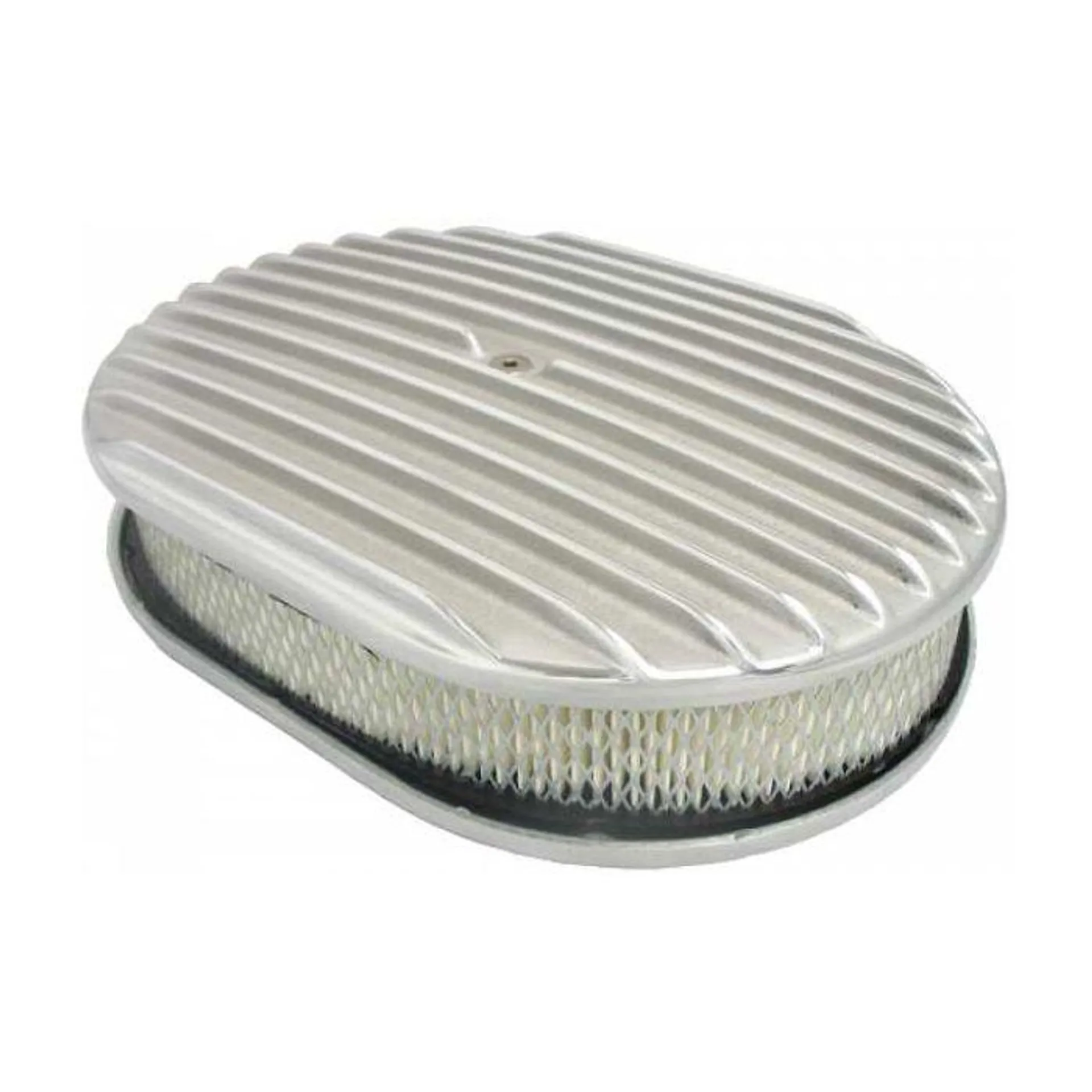 RPC 12" Polished Aluminum Full Finned Oval Air Cleaner Kit