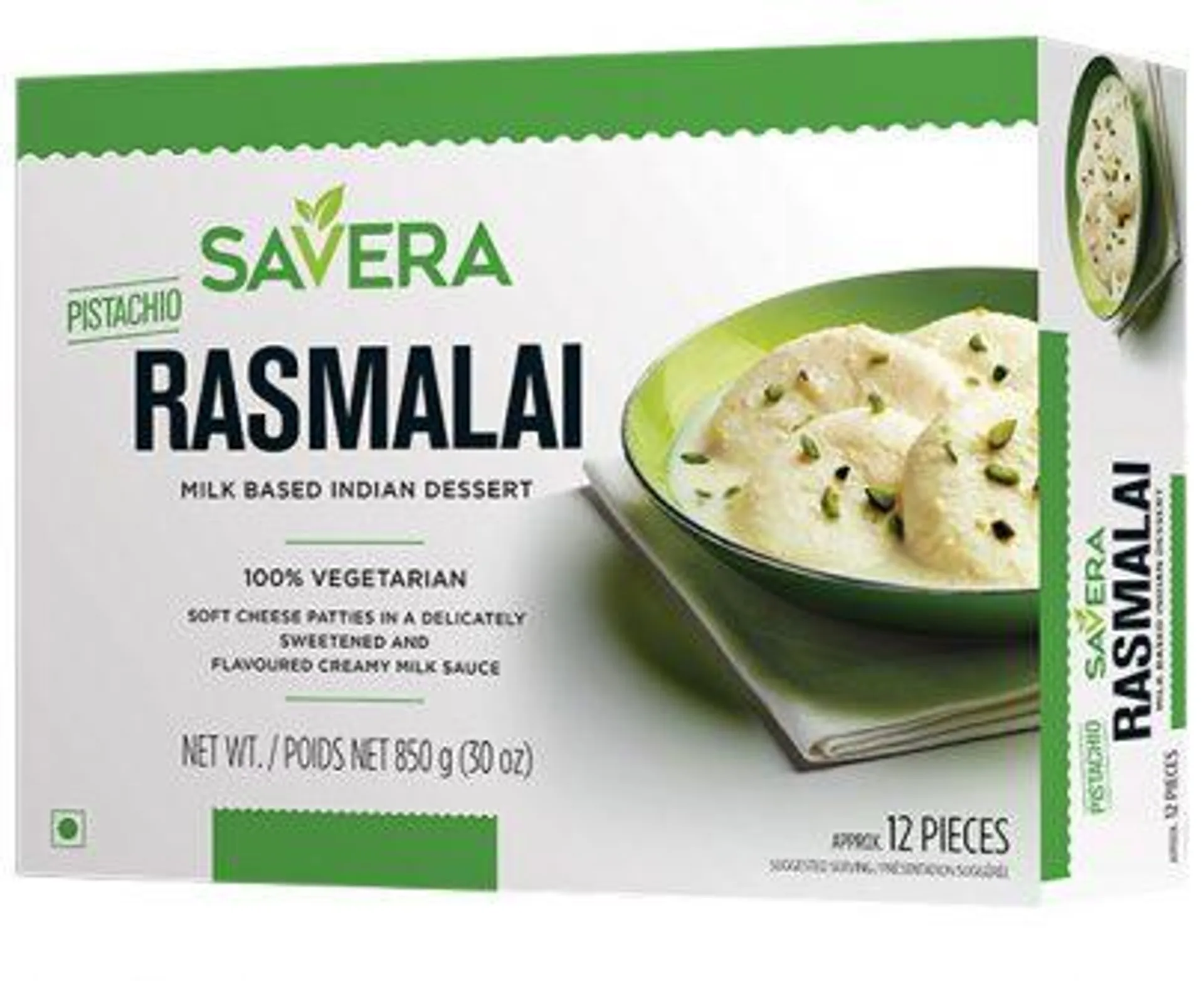 Savera Pistachio Rasmalai 12pcs