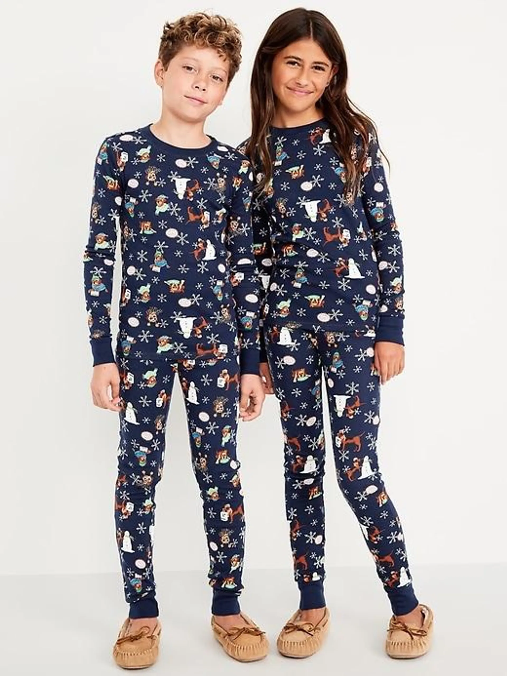 Gender-Neutral Graphic Snug-Fit Pajama Set for Kids