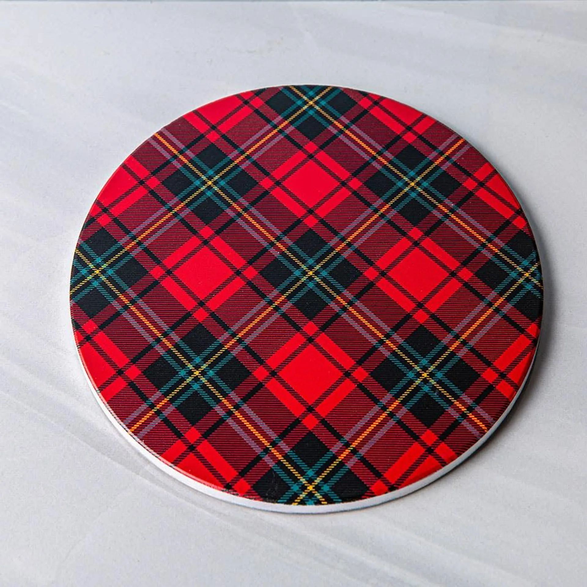 KSP Christmas Ceramic 'Plaid' Trivet 20cm Dia.