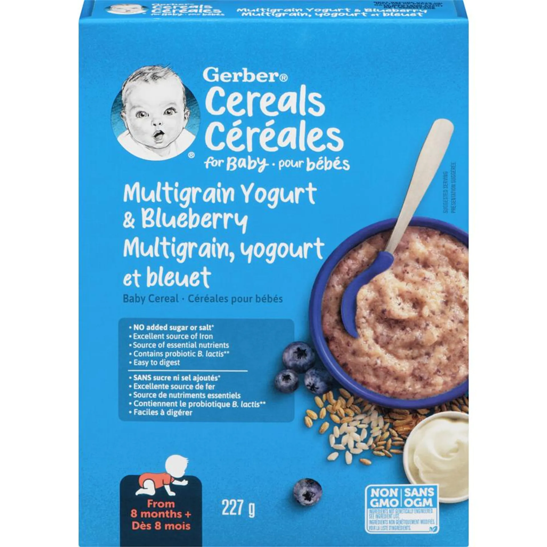 Gerber Stage 3 Multigrain Yogurt Blueberry Baby Cereal