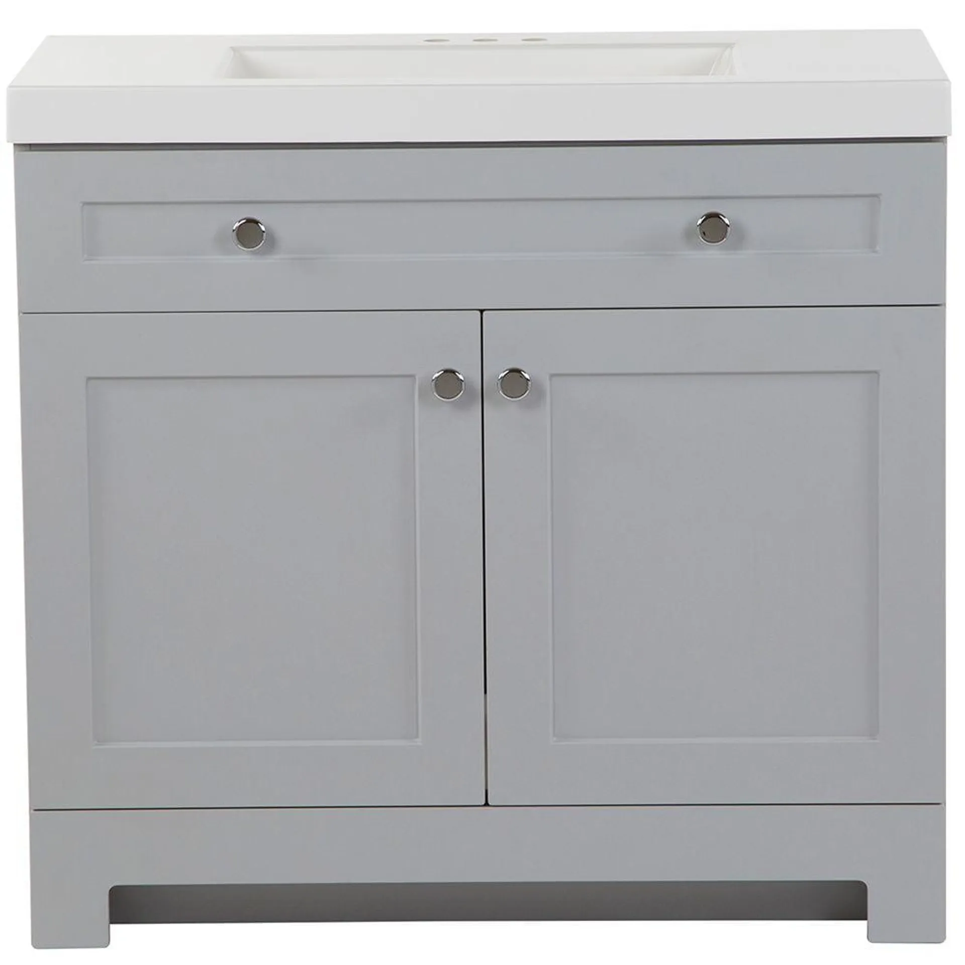 Everdean 36.5-inch W x 34.4-inch H x 18.75-inch D Bathroom Vanity in Pearl Grey with Cultured Marble Countertop/Rectangular Sink