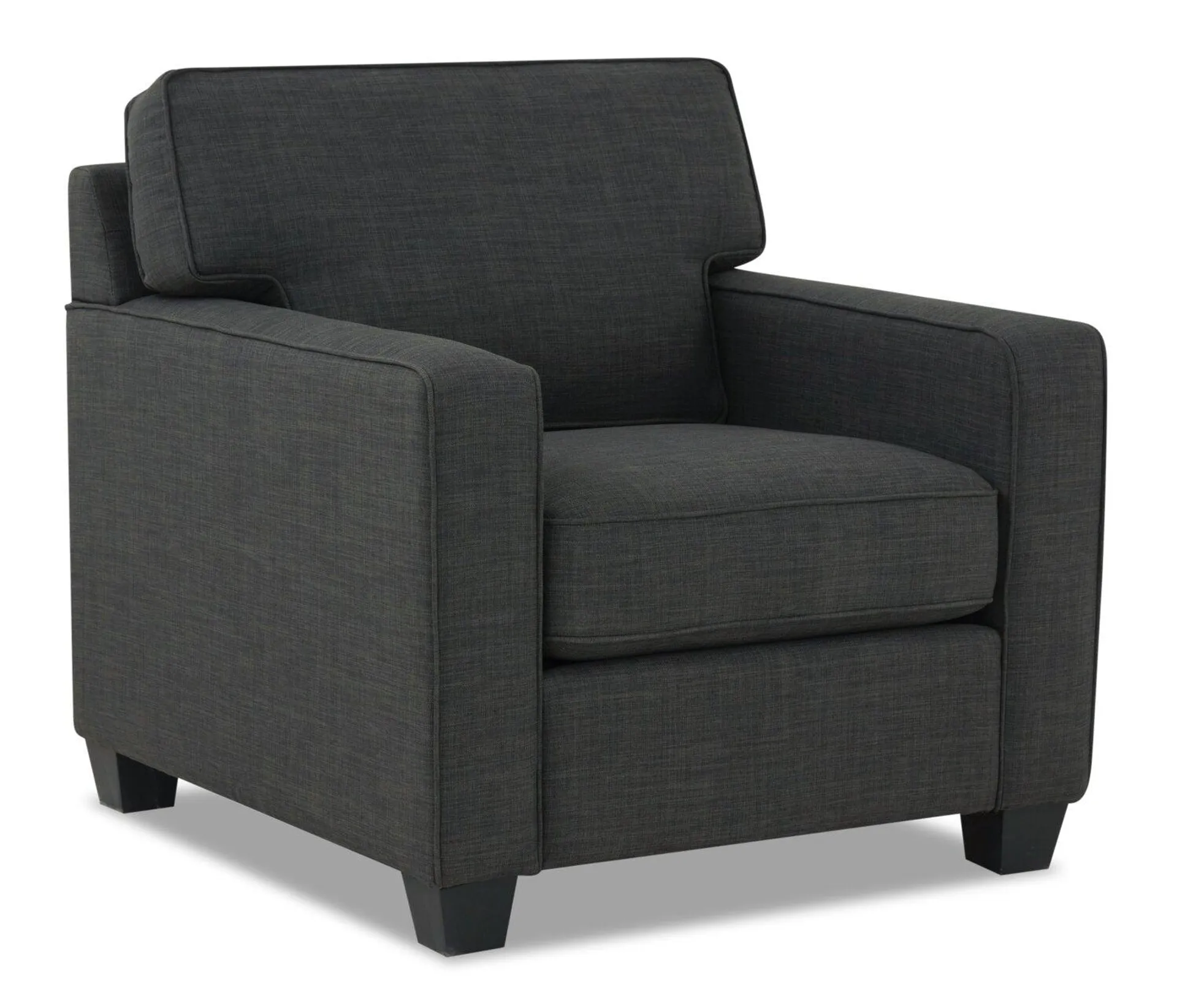 Sawyer Linen-Look Fabric Chair - Charcoal Grey