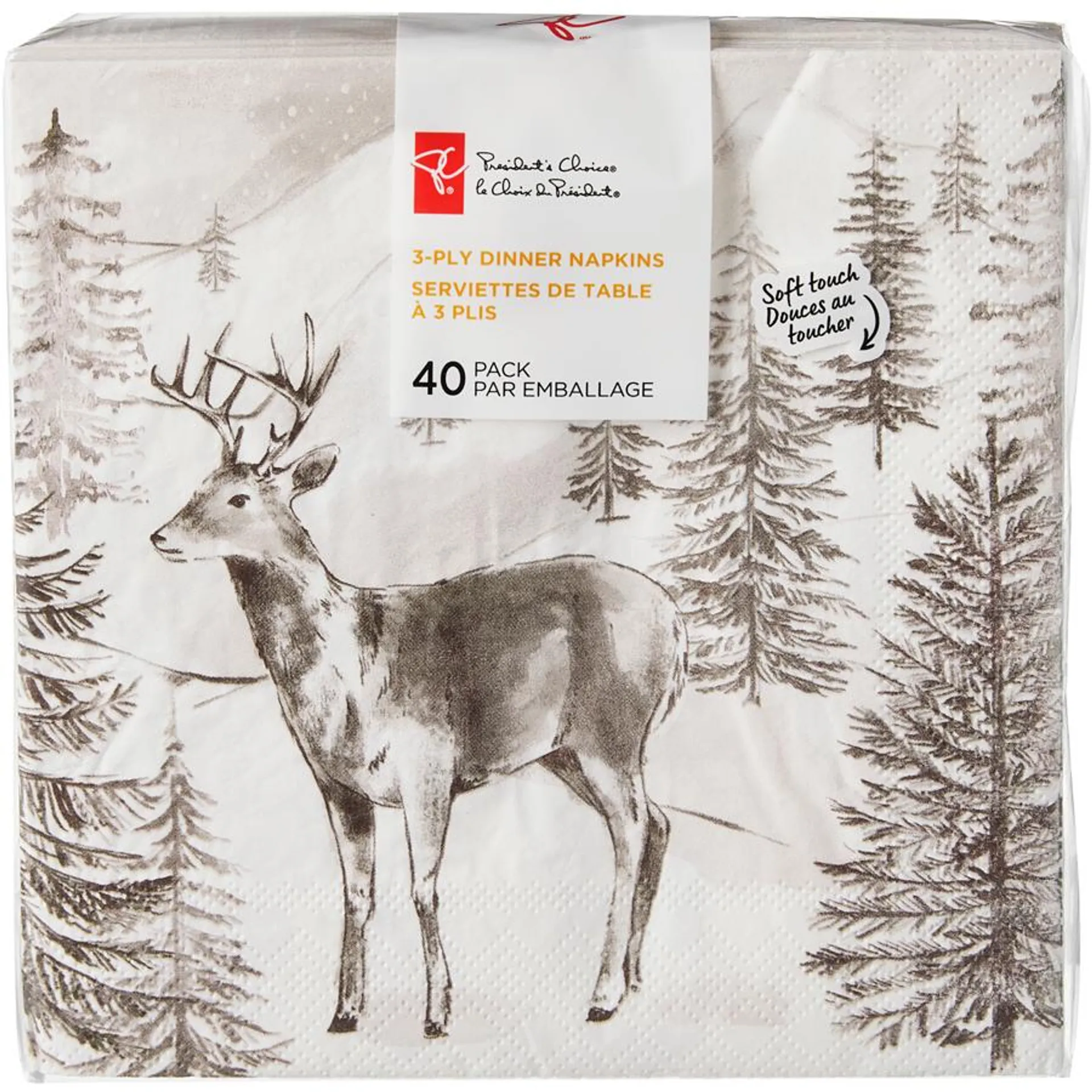 3 Ply Dinner Napkins 40 Pack - Deer