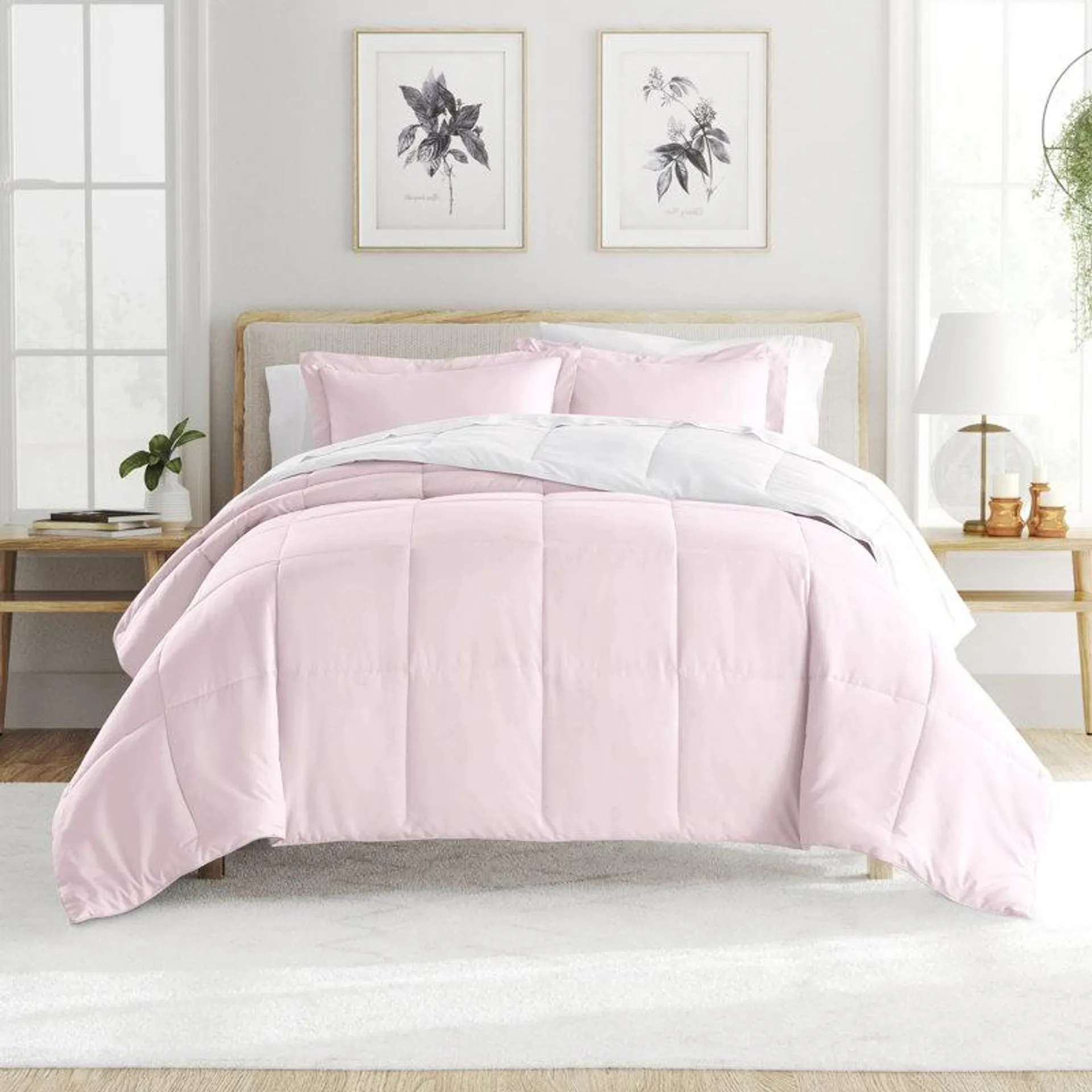 Microfiber Reversible Comforter Set