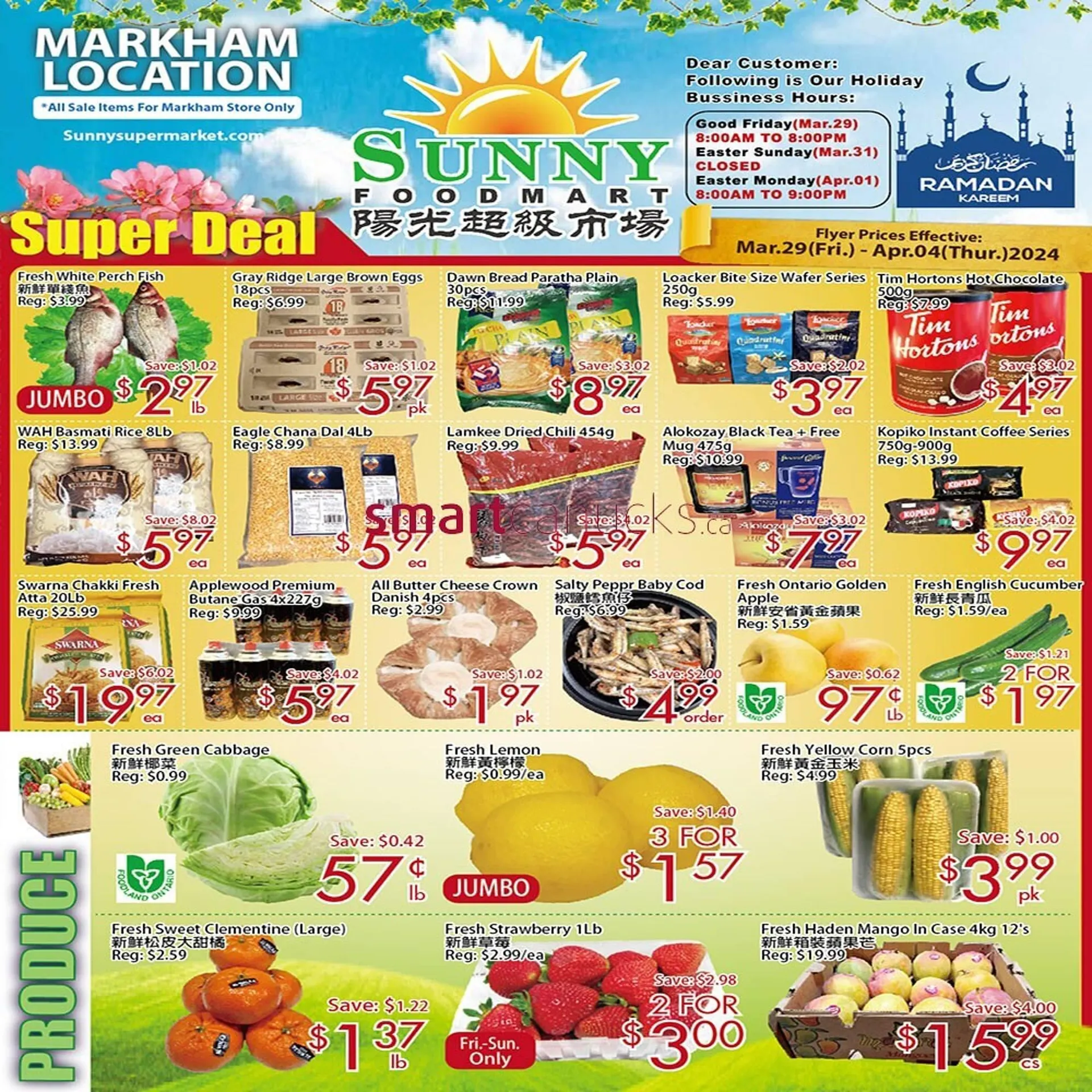 Sunny Food Mart flyer from March 29 to April 25 2024 - flyer page 1