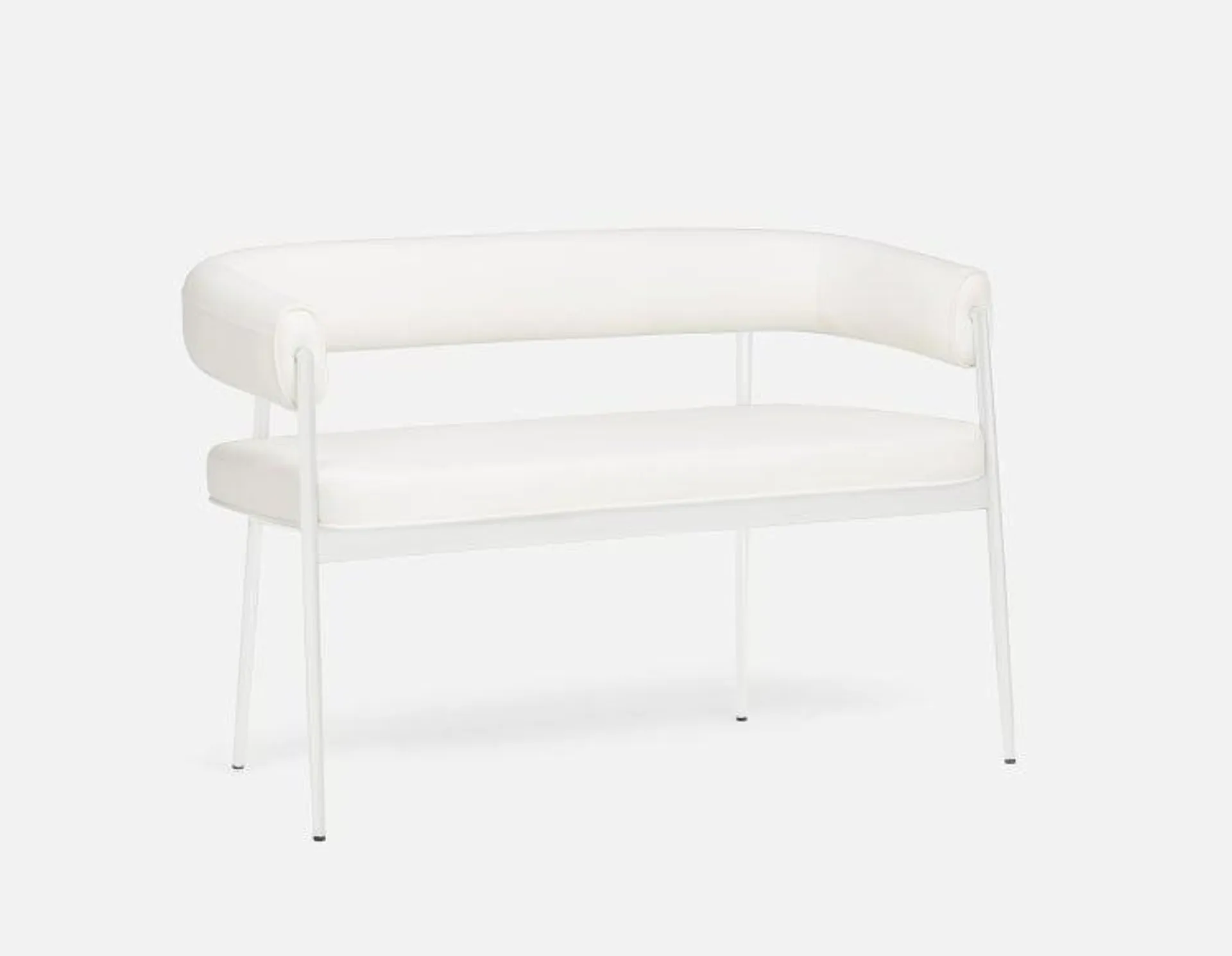 TAURO Leatherette bench, brushed frame
