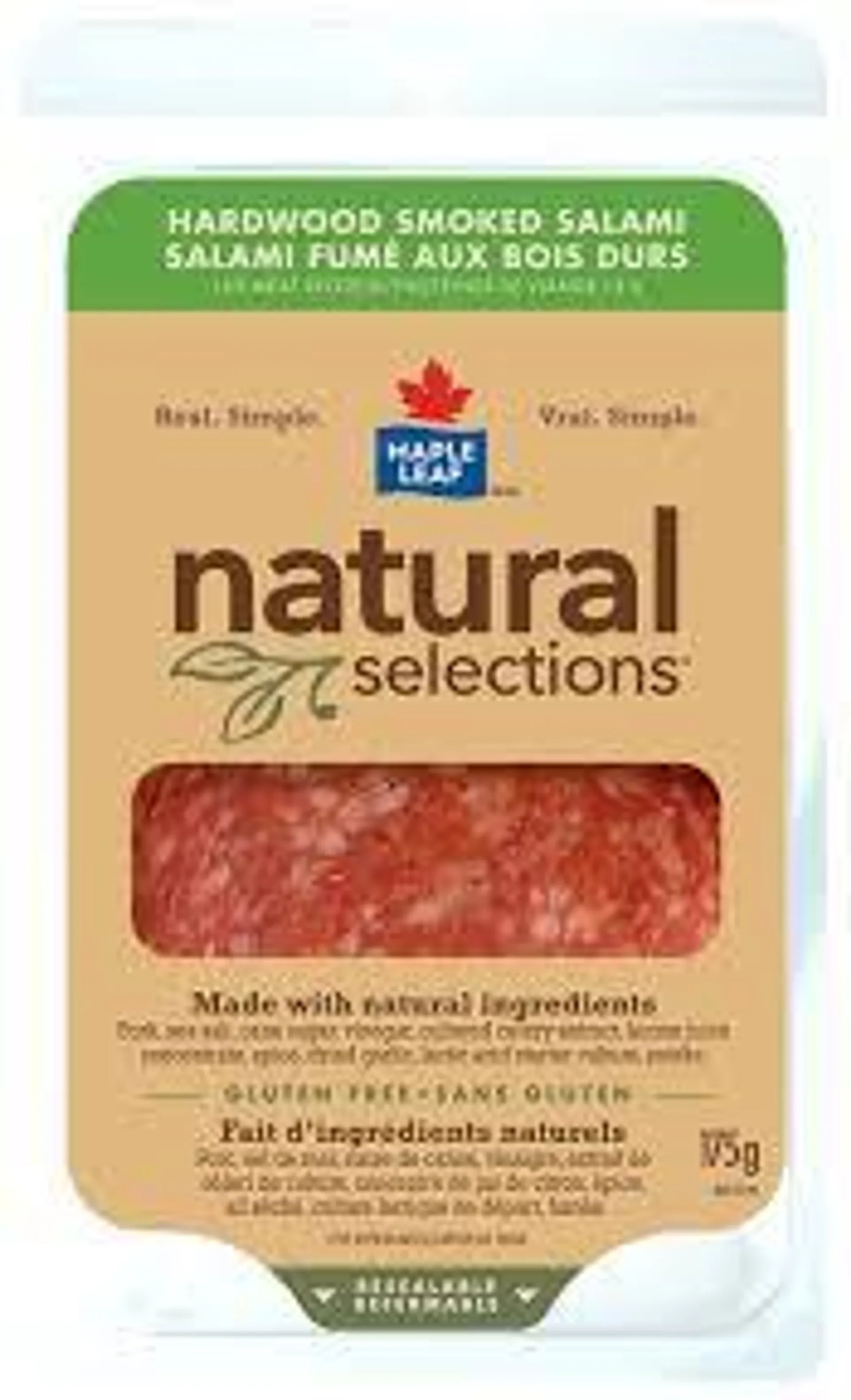 Maple Leaf Natural Selections Hardwood Smoked Salami 175g