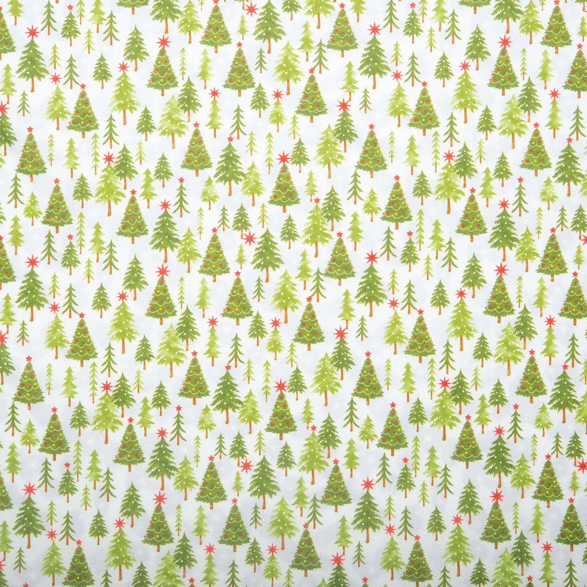 Printed Cotton - HOLIDAY MINIS - Firs - White