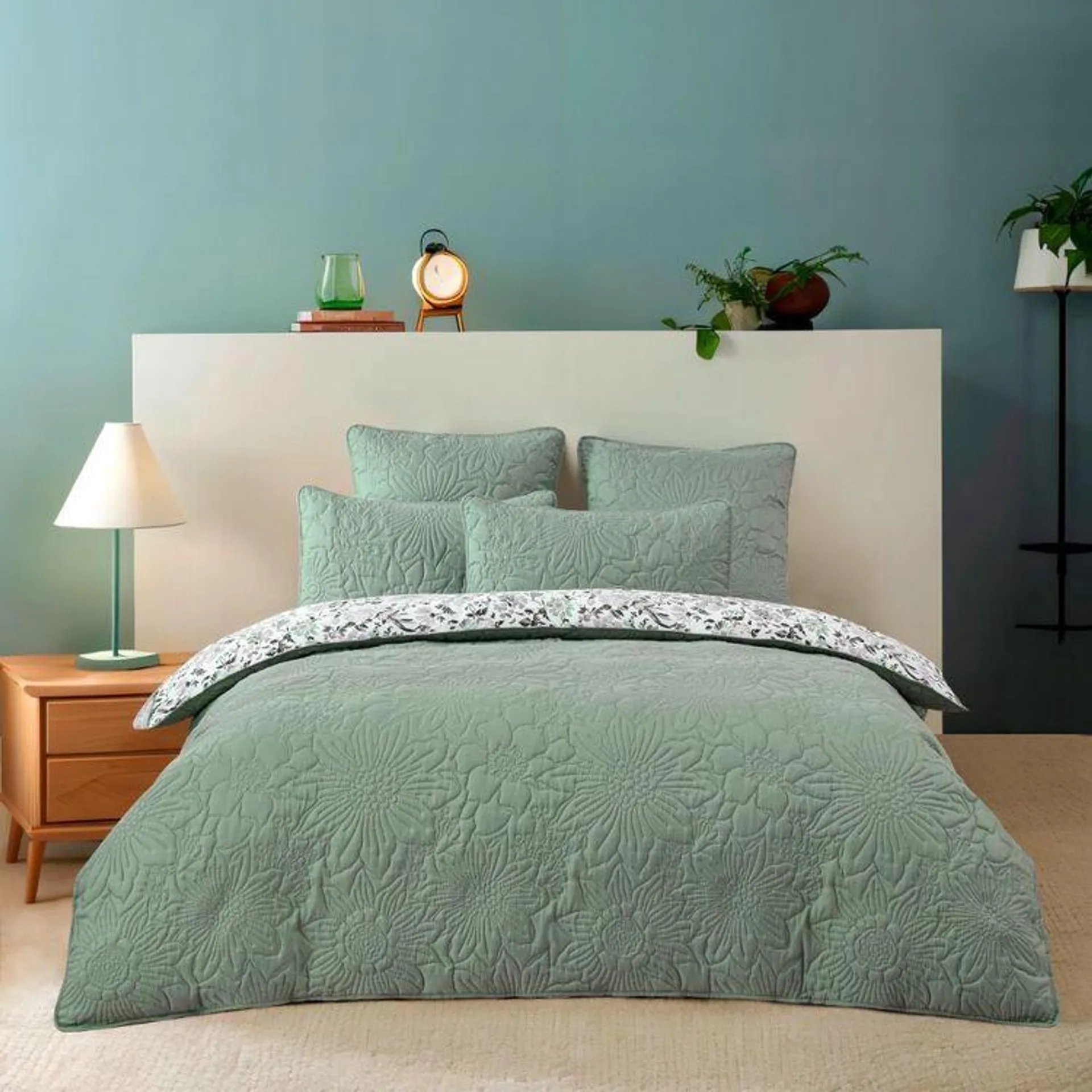 KOO Victoria Quilted Quilt Cover Set Sage