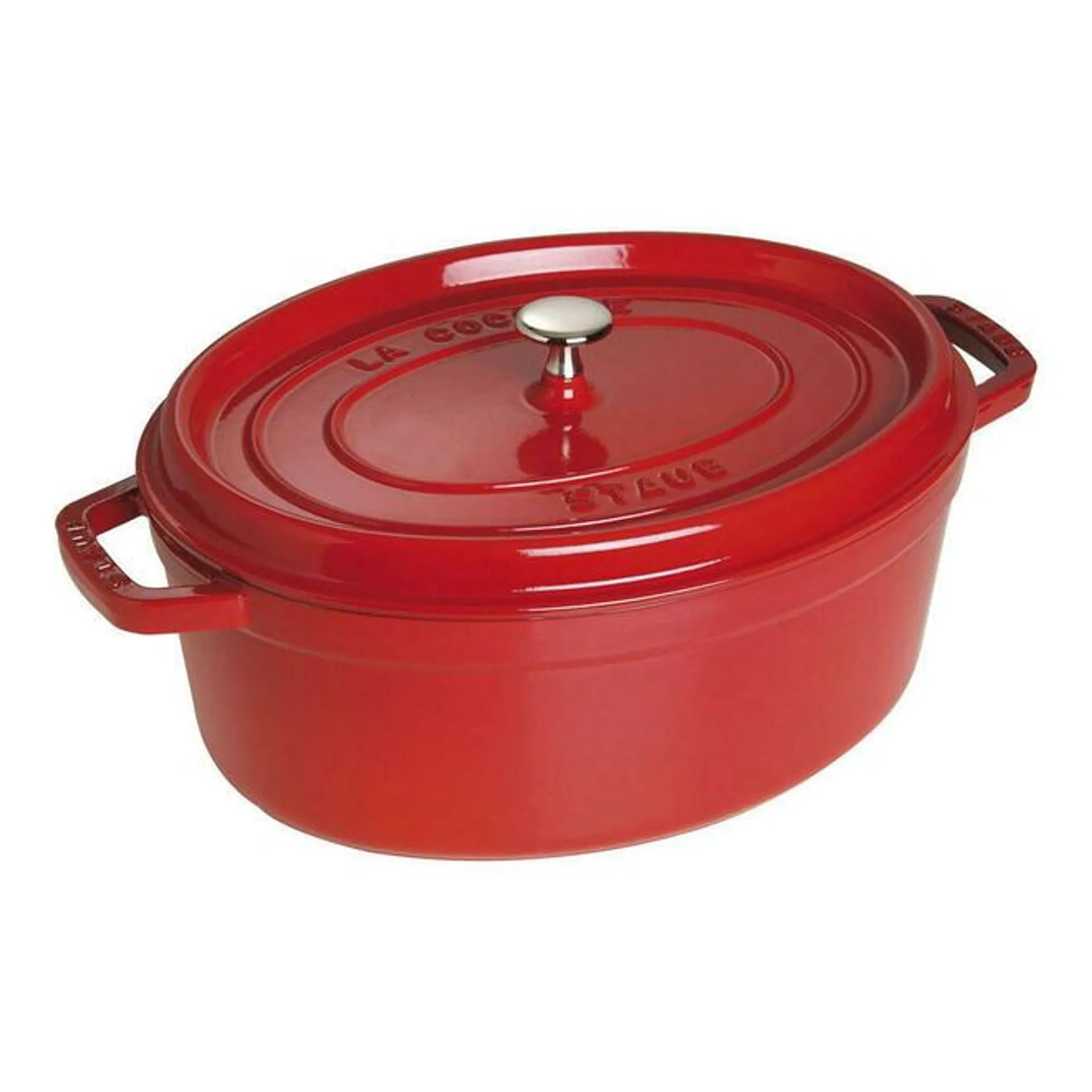 La Cocotte 8L Cast Iron Oval Cocotte, Cherry - STAUB