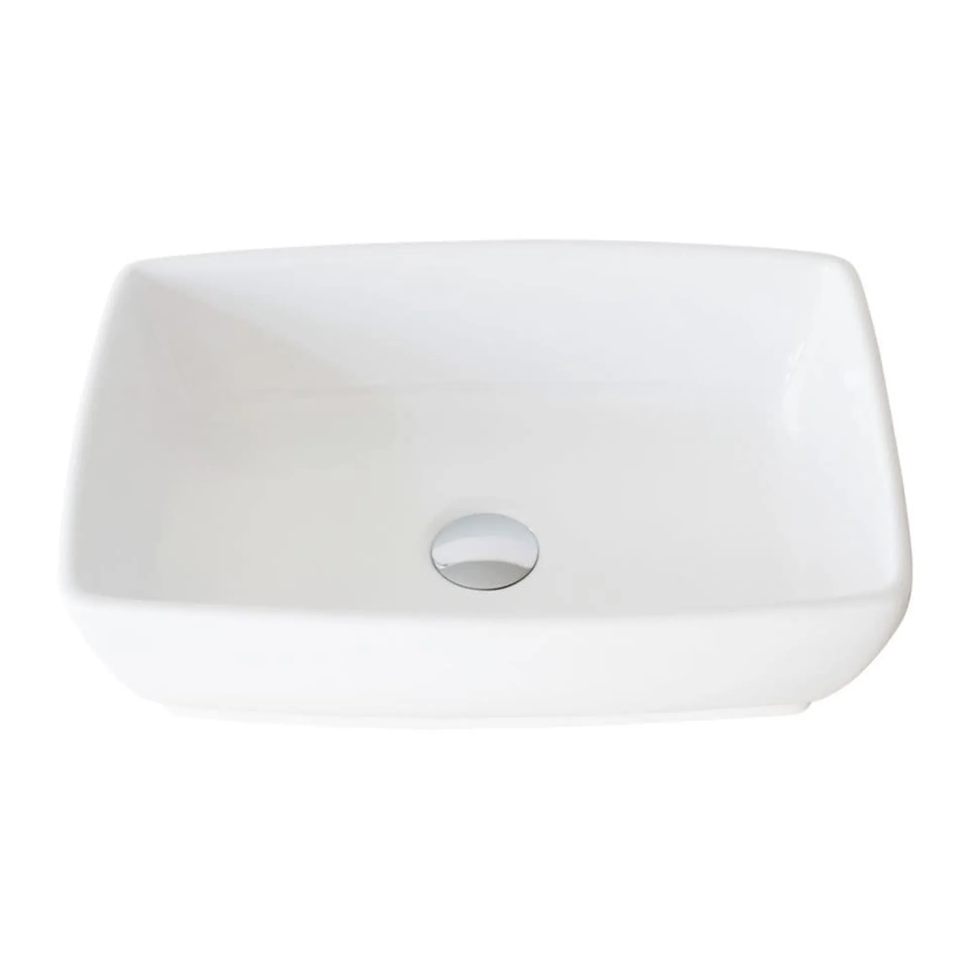 Porcelain Rectangular 19-inches TopMounted Vessel Bathroom Sink White