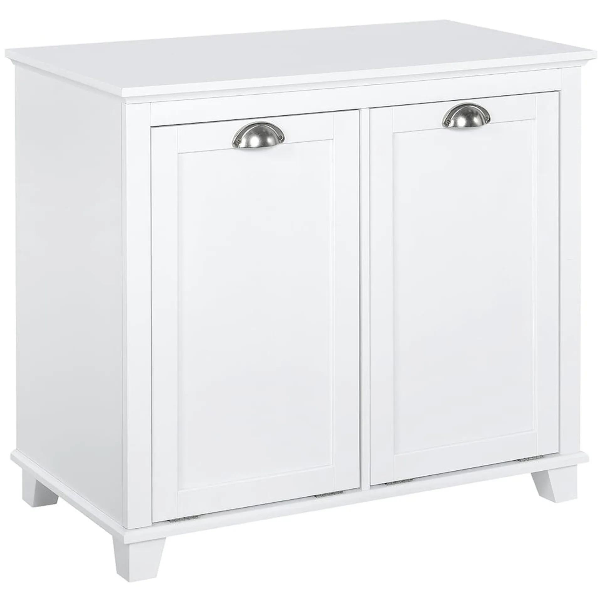 30.1-inch W x 27.6-inch H x 15.7-inch D Tilt-Out Laundry Storage Cabinet with 2 Hampers in White