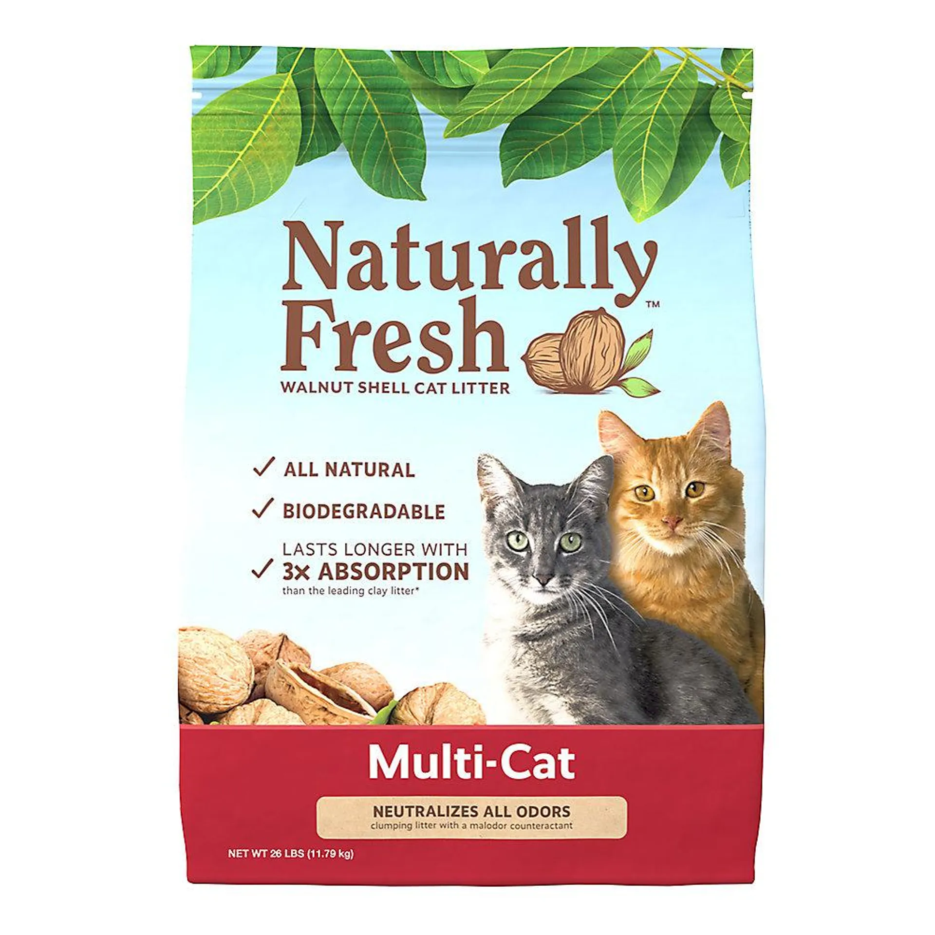 Naturally Fresh Multi-Cat Walnut Cat Litter - Natural