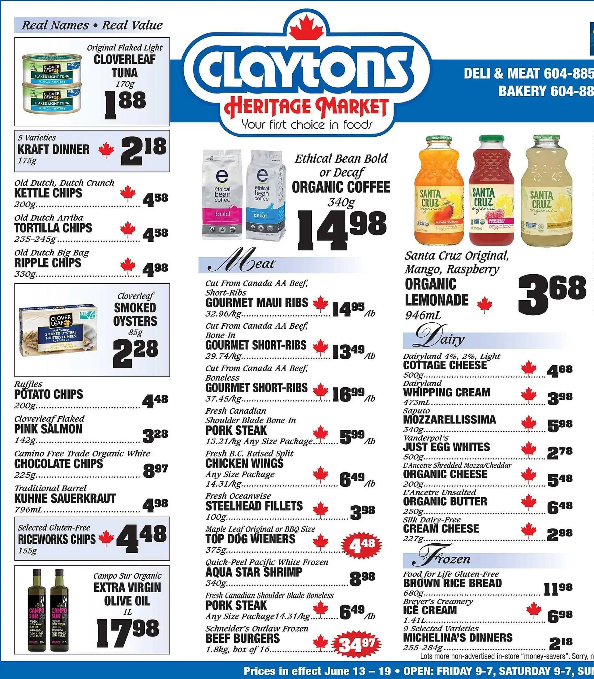 Claytons Heritage Market flyer from June 13 to June 19 2025 - flyer page 1