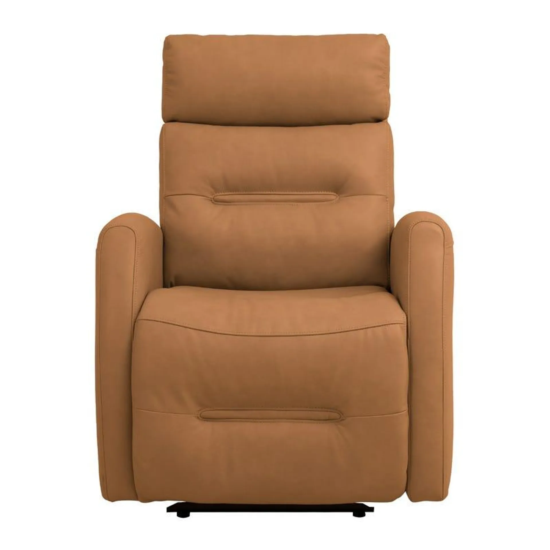 Fauteuil inclinable électrique en cuir véritable - caramel