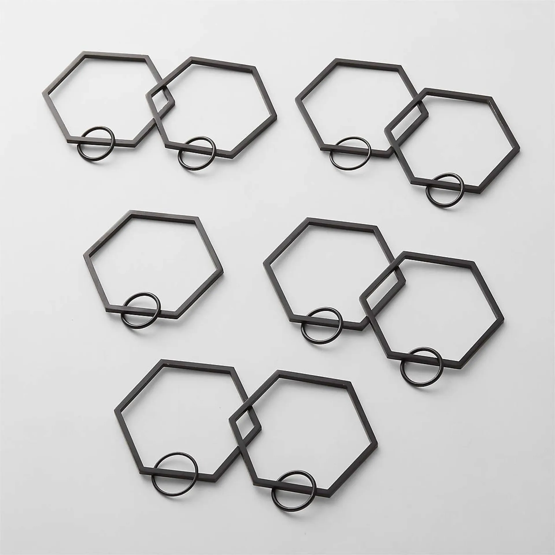 Bolt Matte Black Curtain Rings Set of 9