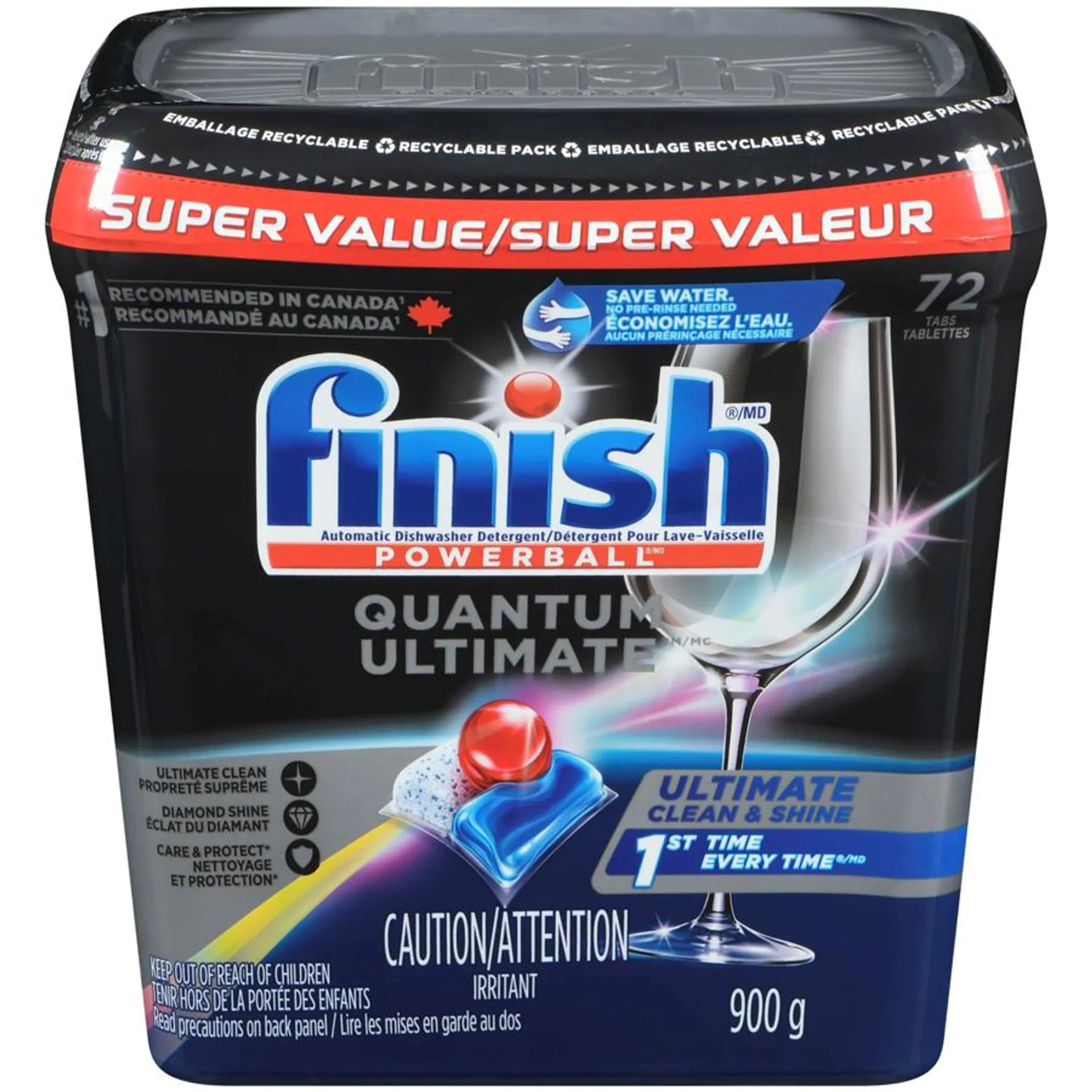 Dishwasher Detergent Pods, Quantum Ultimate, Fresh, 72 Tablets