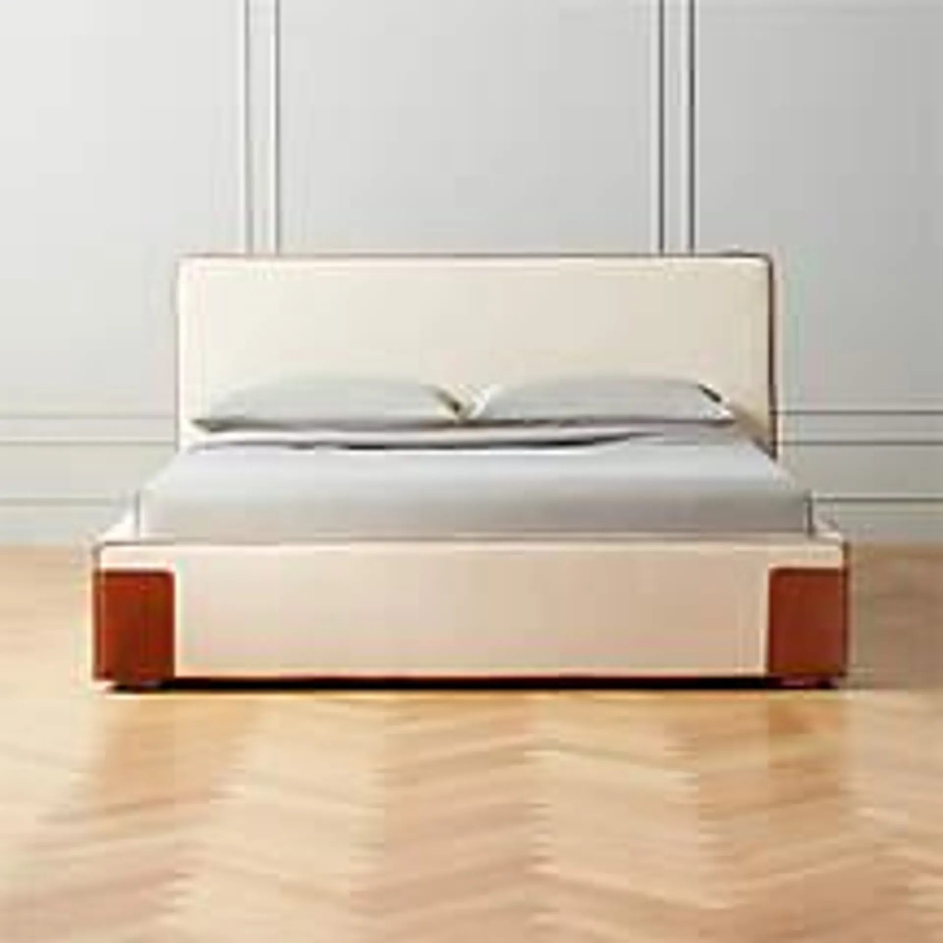 Tailor Ivory Linen and Leather California King Bed