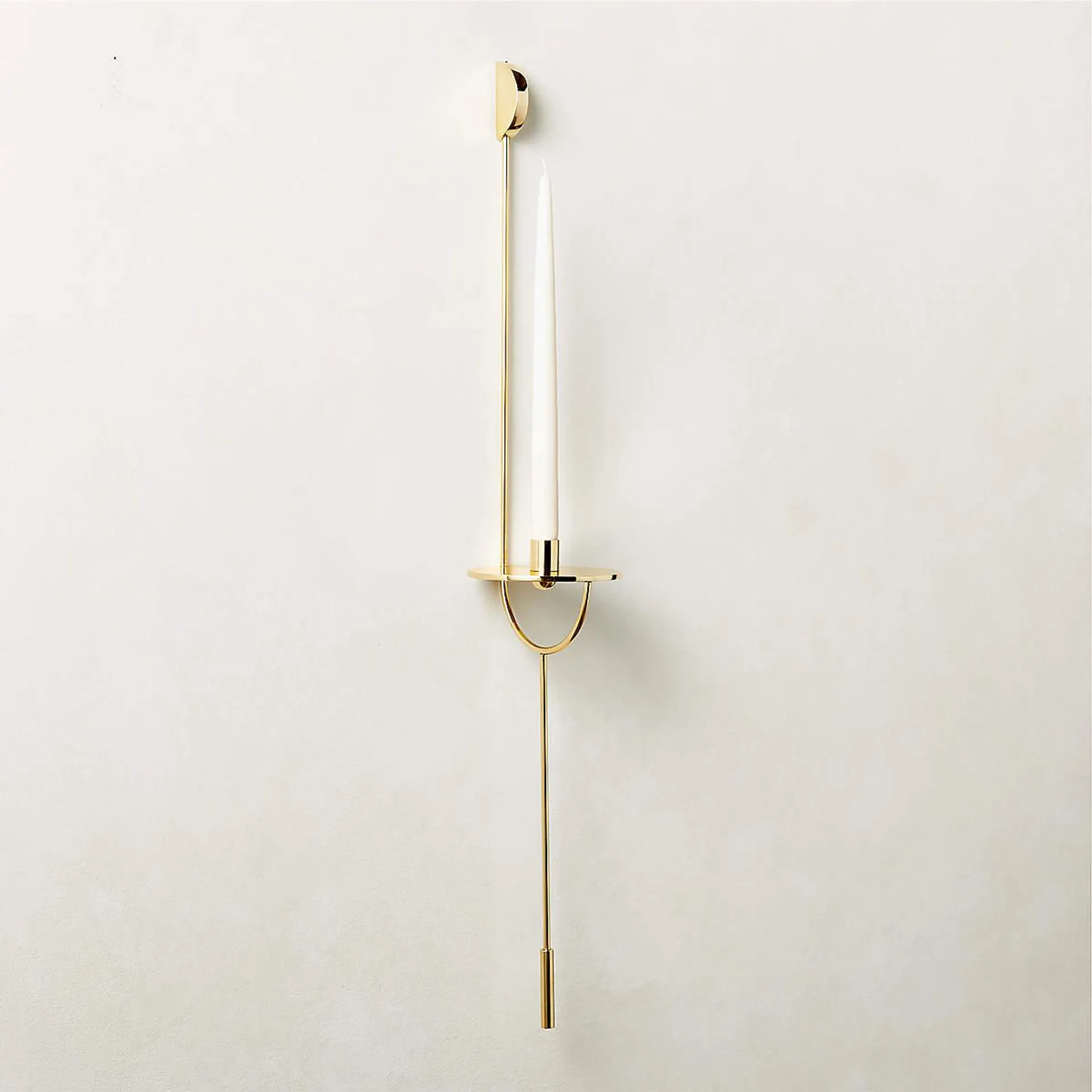 Decartes Brass Wall Sconce Taper Candle Holder