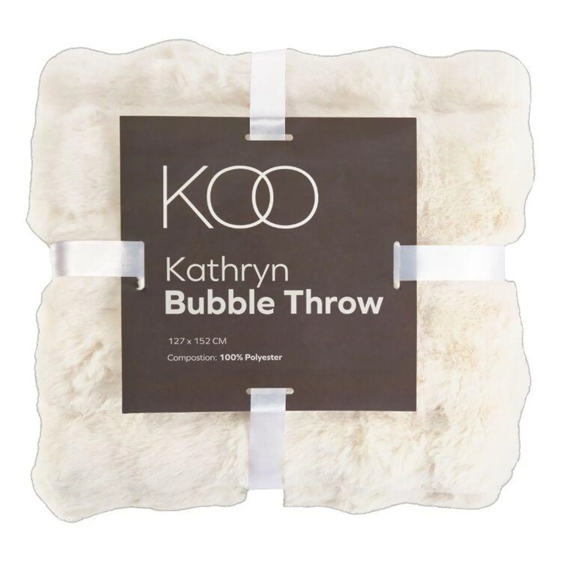 Koo Kathryn Faux Fur Throw White 127 x 152 cm