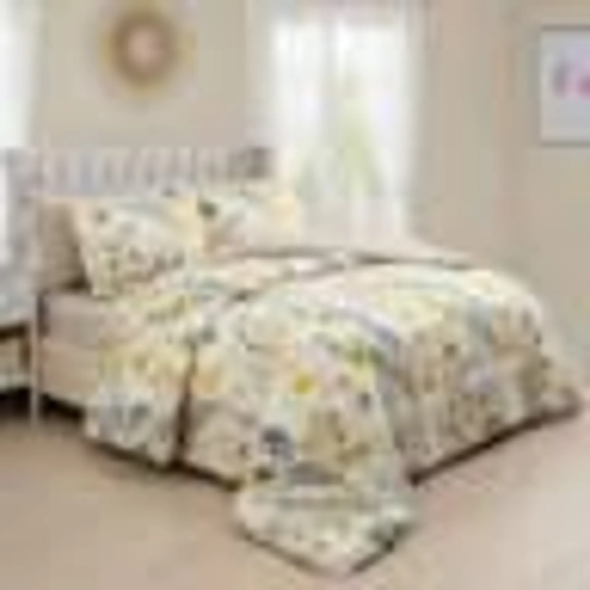 Box Stitch Floral Comforter Set