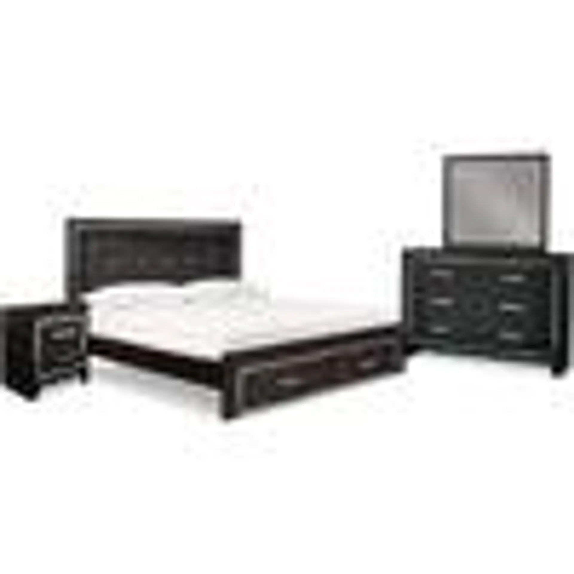 Kaydell 6 Piece King Platform Bedroom - Black