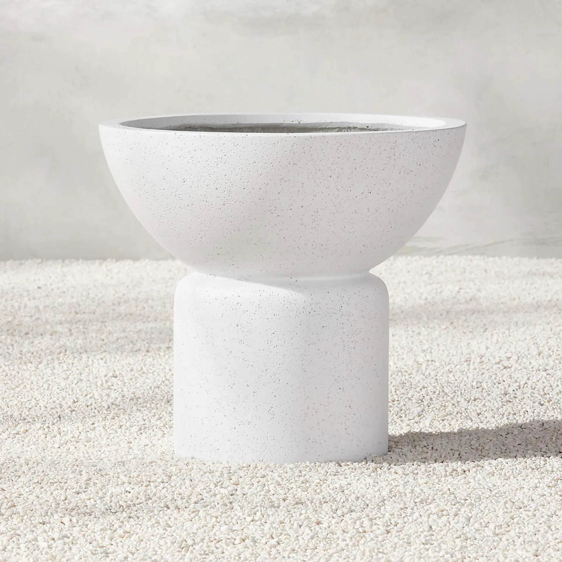 Flatform White Cement Indoor/Outdoor Planter Wide