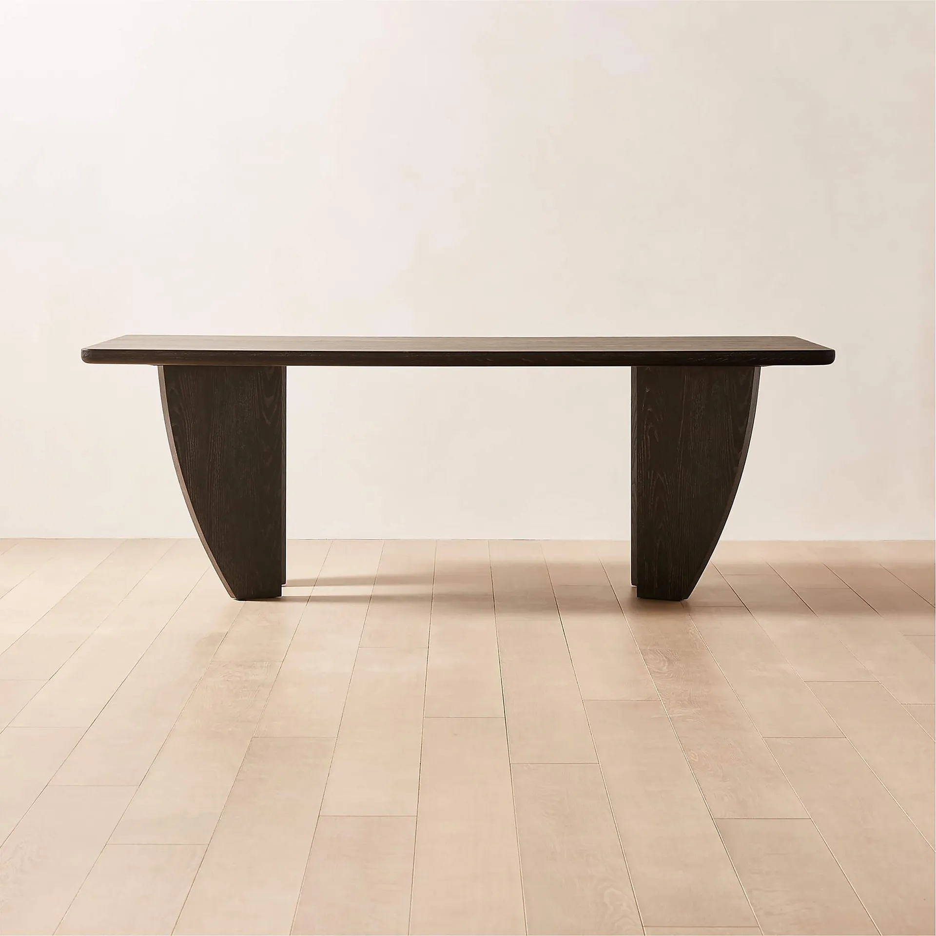 Dunn Rectangular Black Ash Wood Dining Table 84"