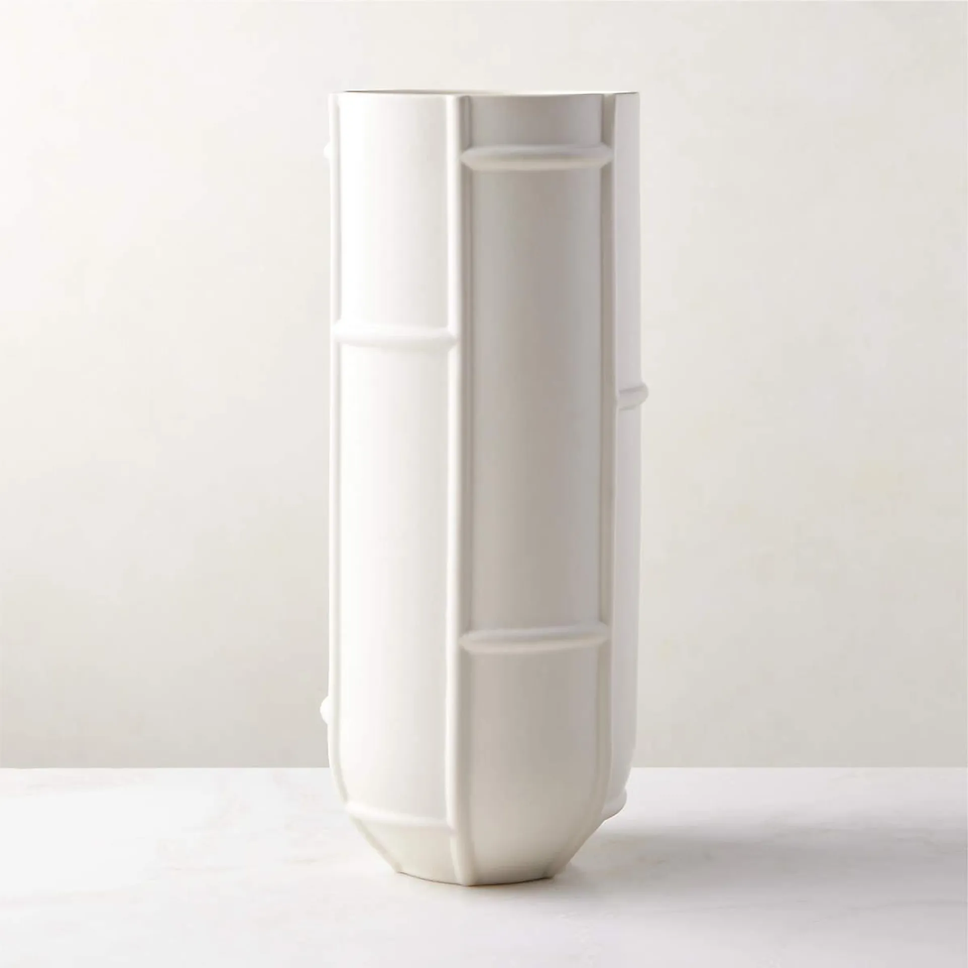 Grille White Decorative Vase