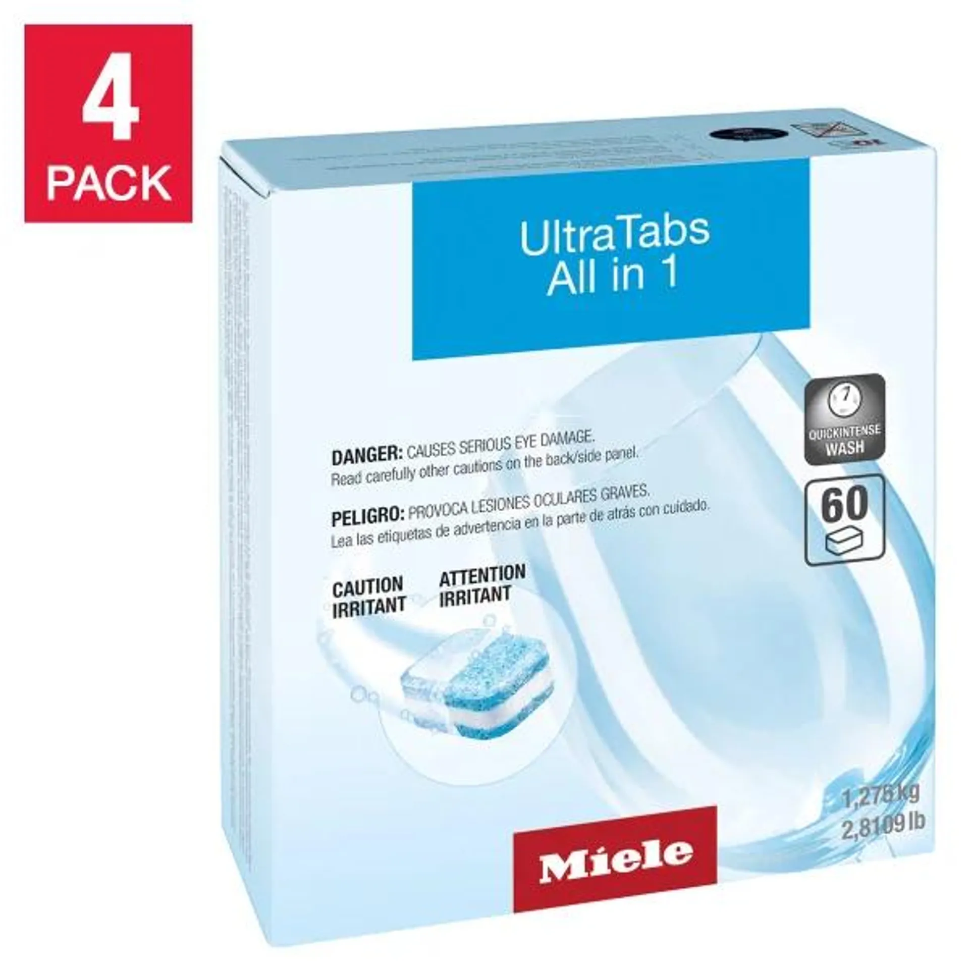 Miele UltraTabs All in 1 Dishwasher Detergent Tablets, 240-count