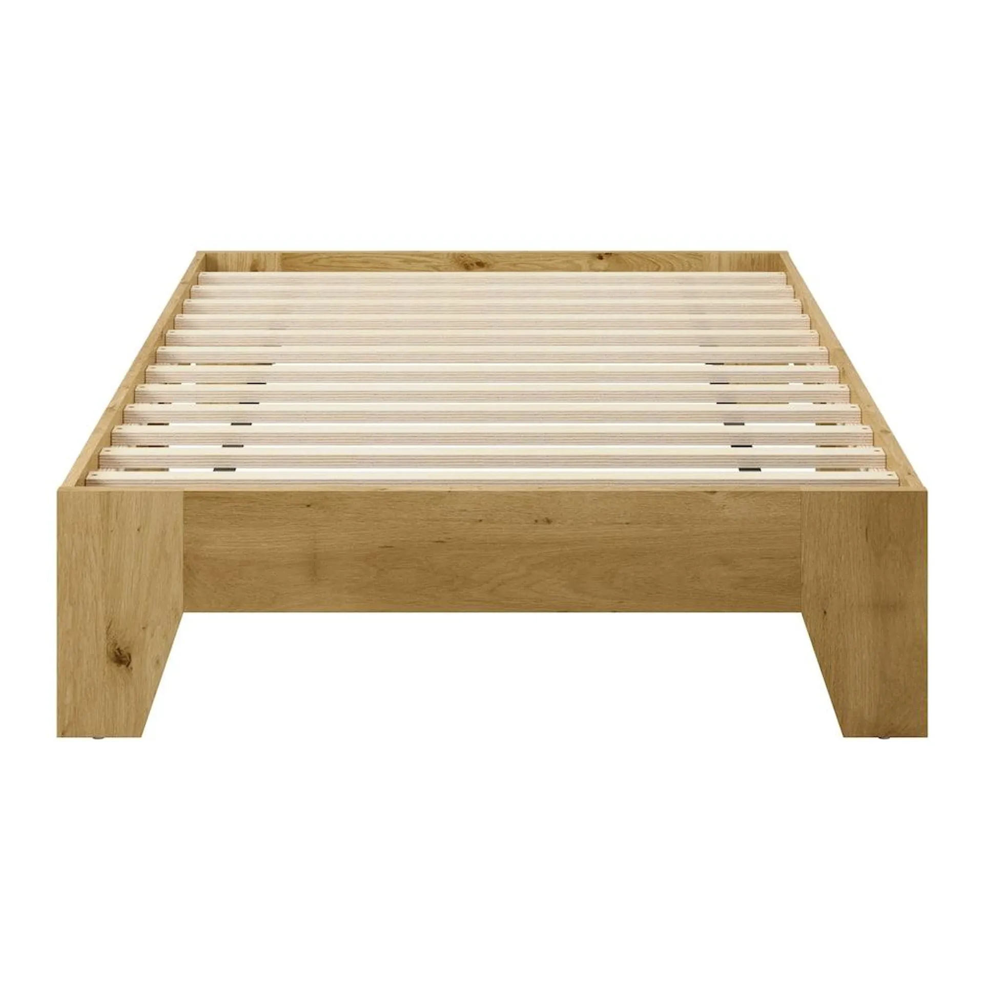 Aiko Twin Size Modern Oak Finish Platform Bed Frame