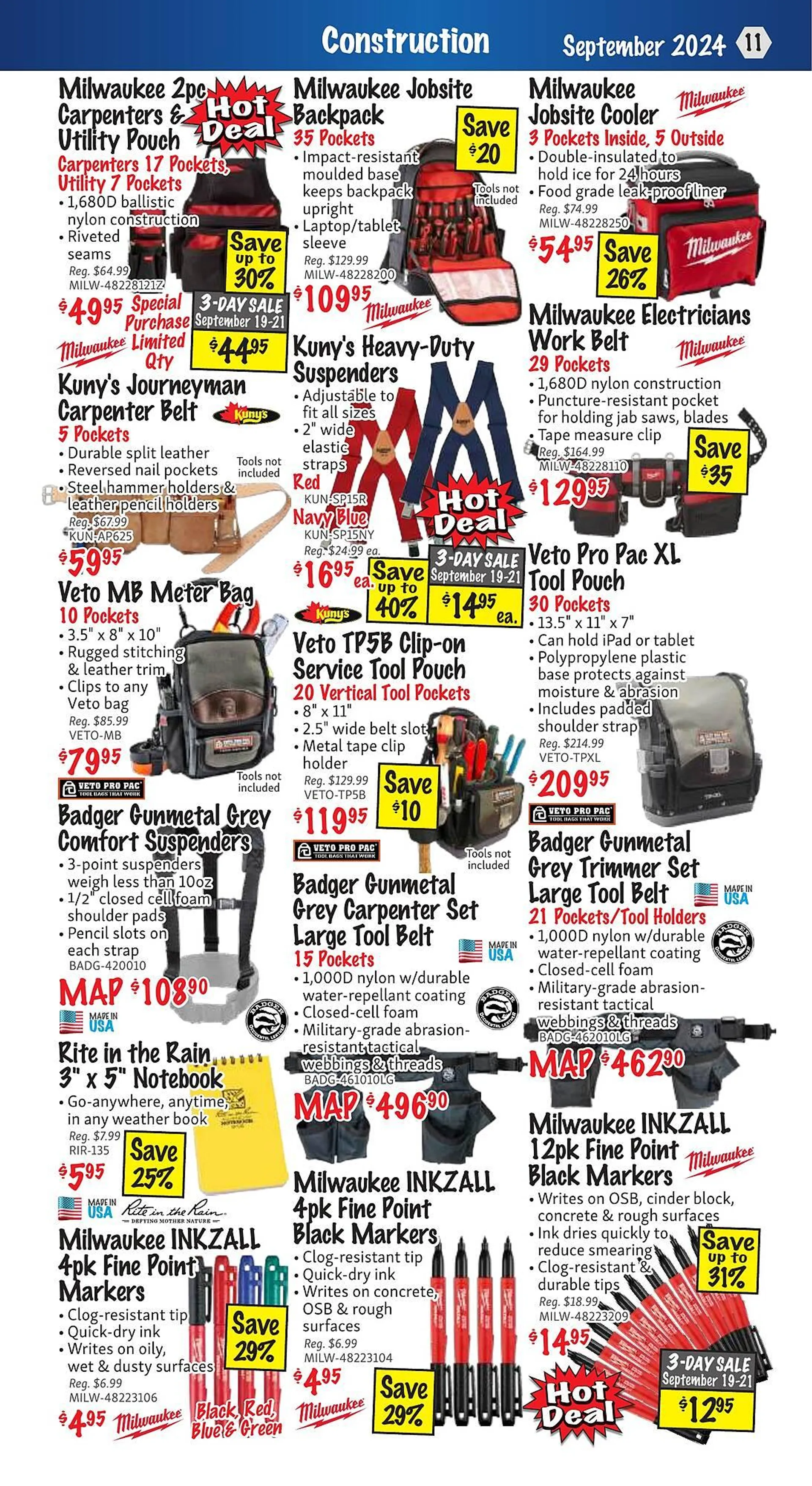 KMS Tools flyer from September 1 to September 30 2024 - flyer page 11