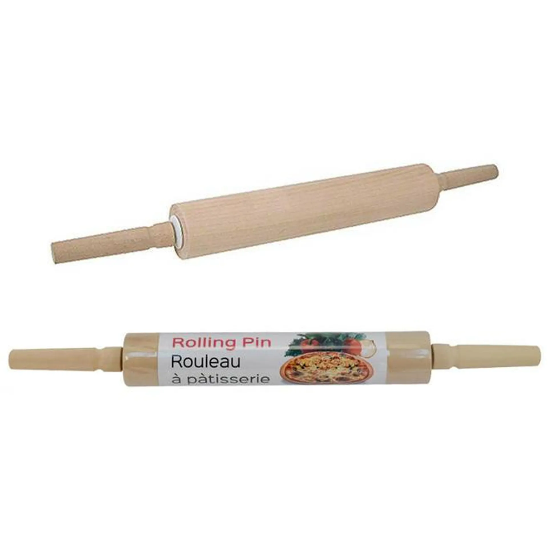 Wooden Rolling Pin, Smooth Hardwood Dough Roller, 17'', 1Pc - Luciano