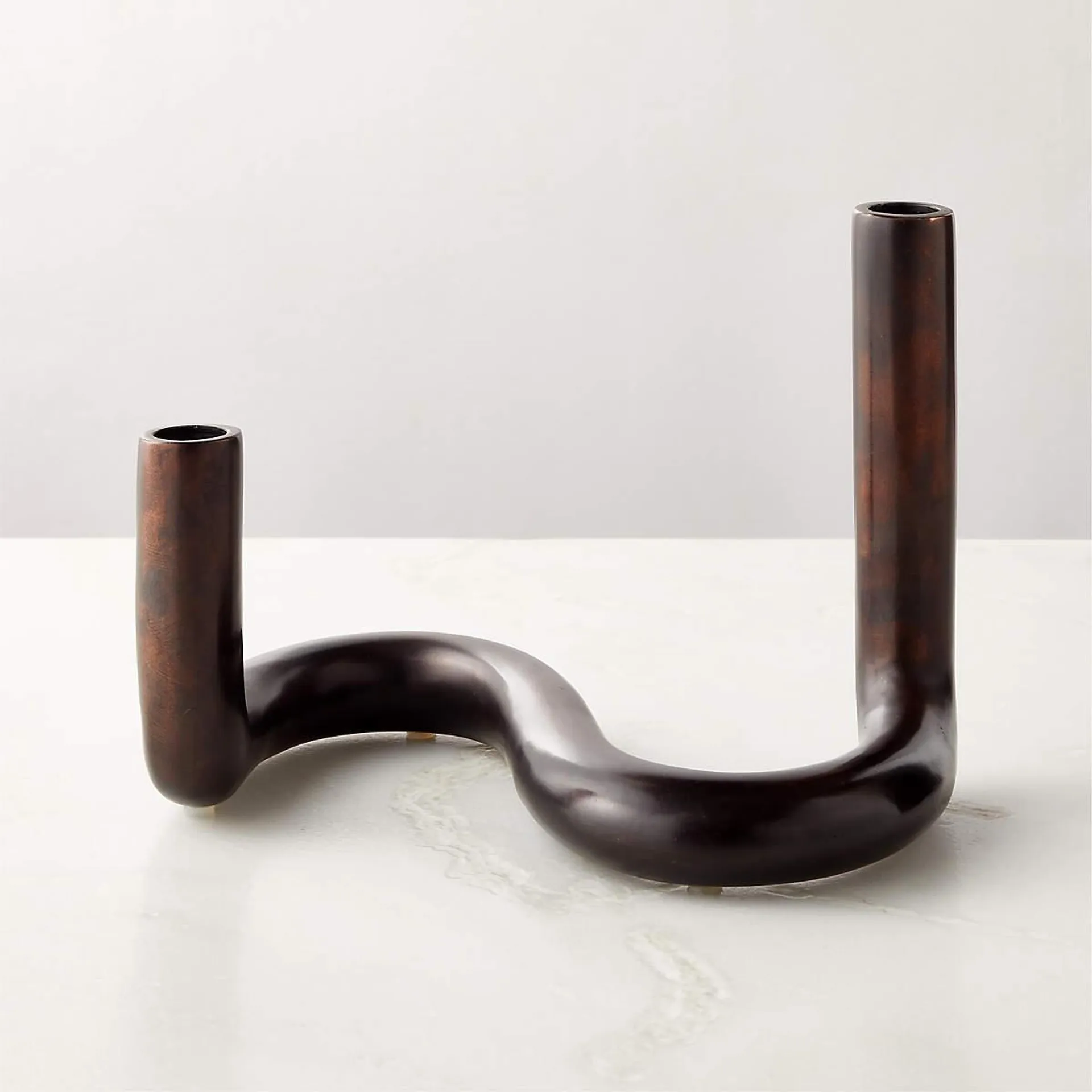 Freya Bronze Taper Candle Holder